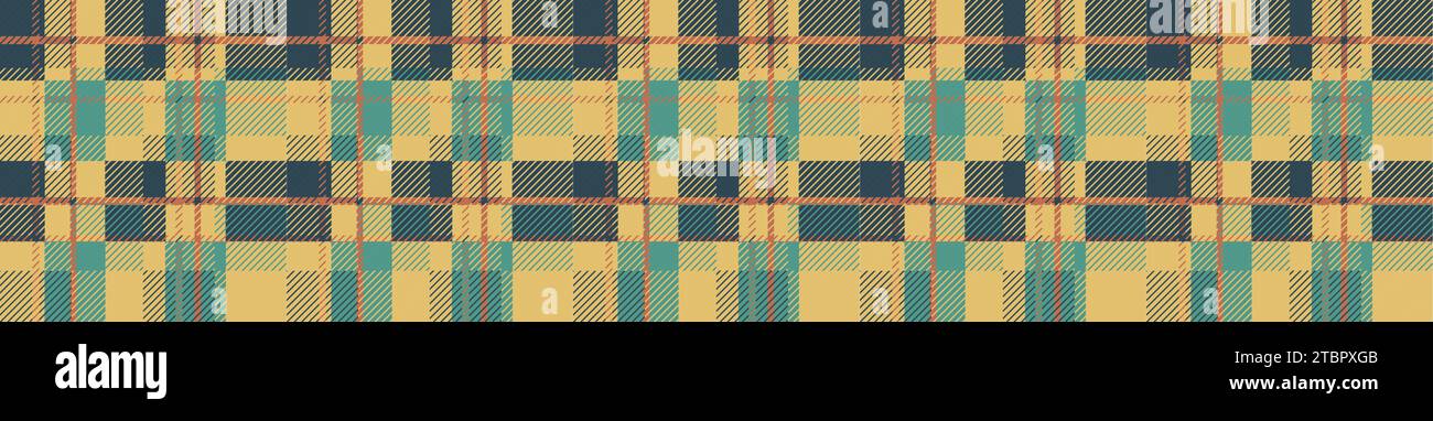 Fabric lumberjack seamless pattern. Checkered yellow blue ornament Stock Vector