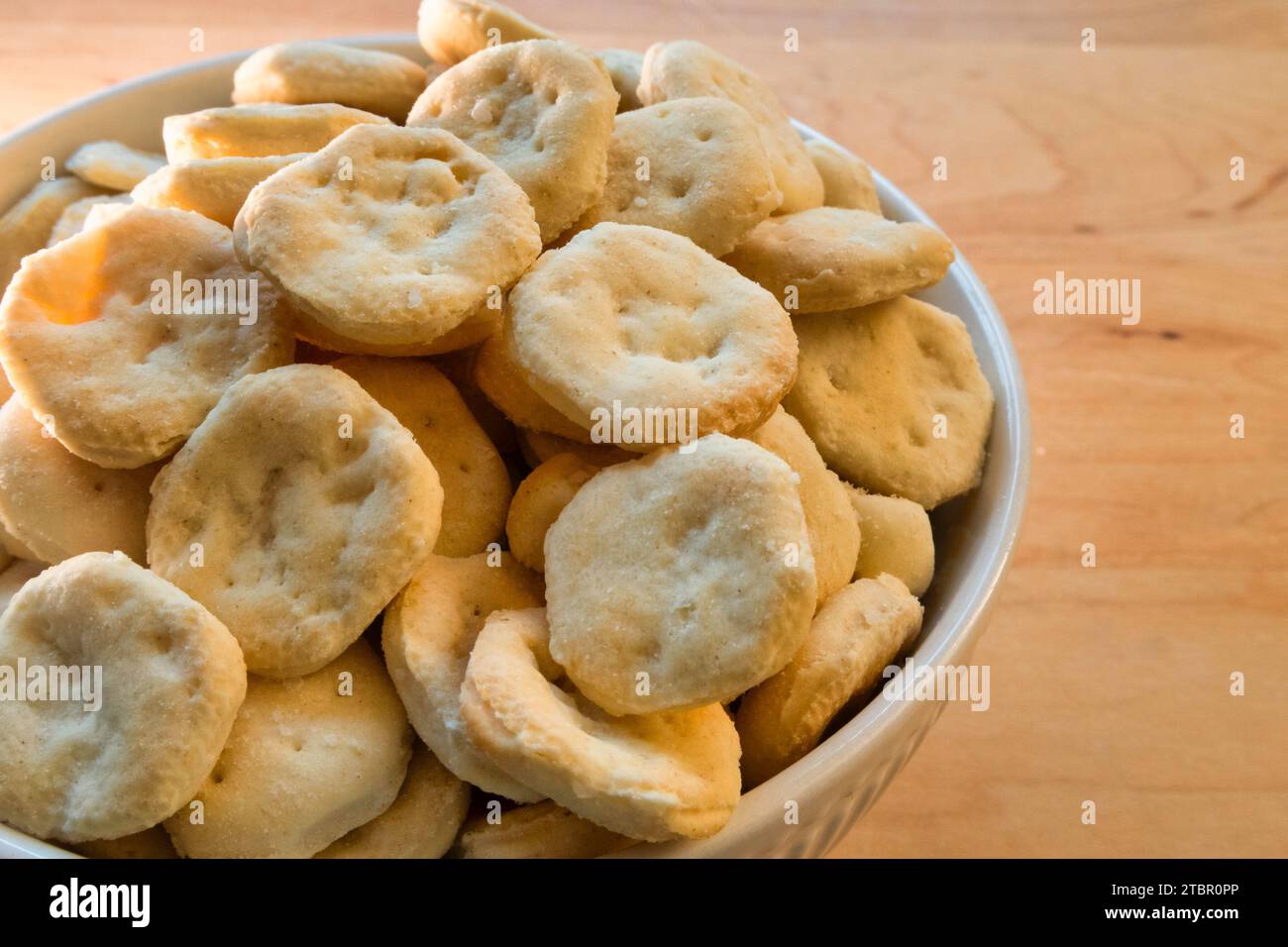 Oyster crackers are a popular New England clam chowder in