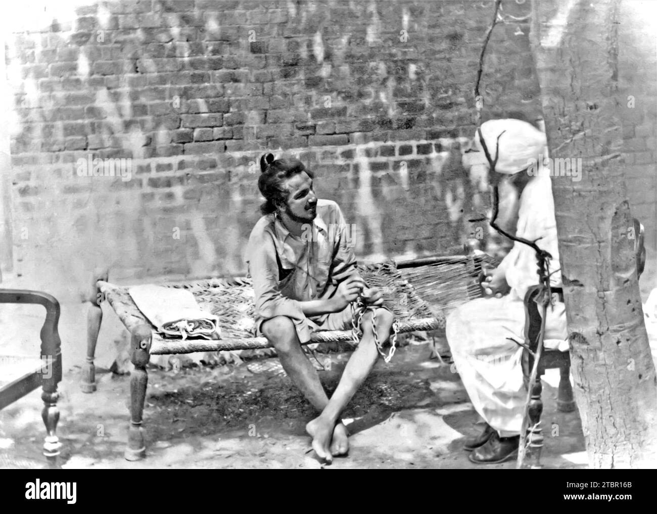 Bhagat Singh photographed secretly at Lahore police station during his first arrest and detention from May 29 to July 4, 1927, in connection with the Stock Photo