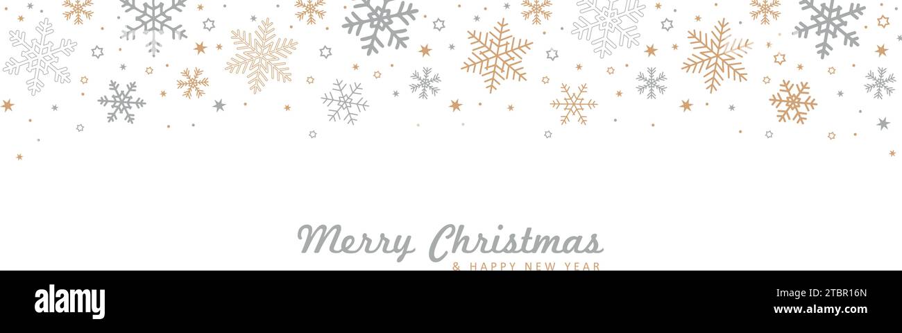 bright banner christmas card with snowflake border vector illustration ...