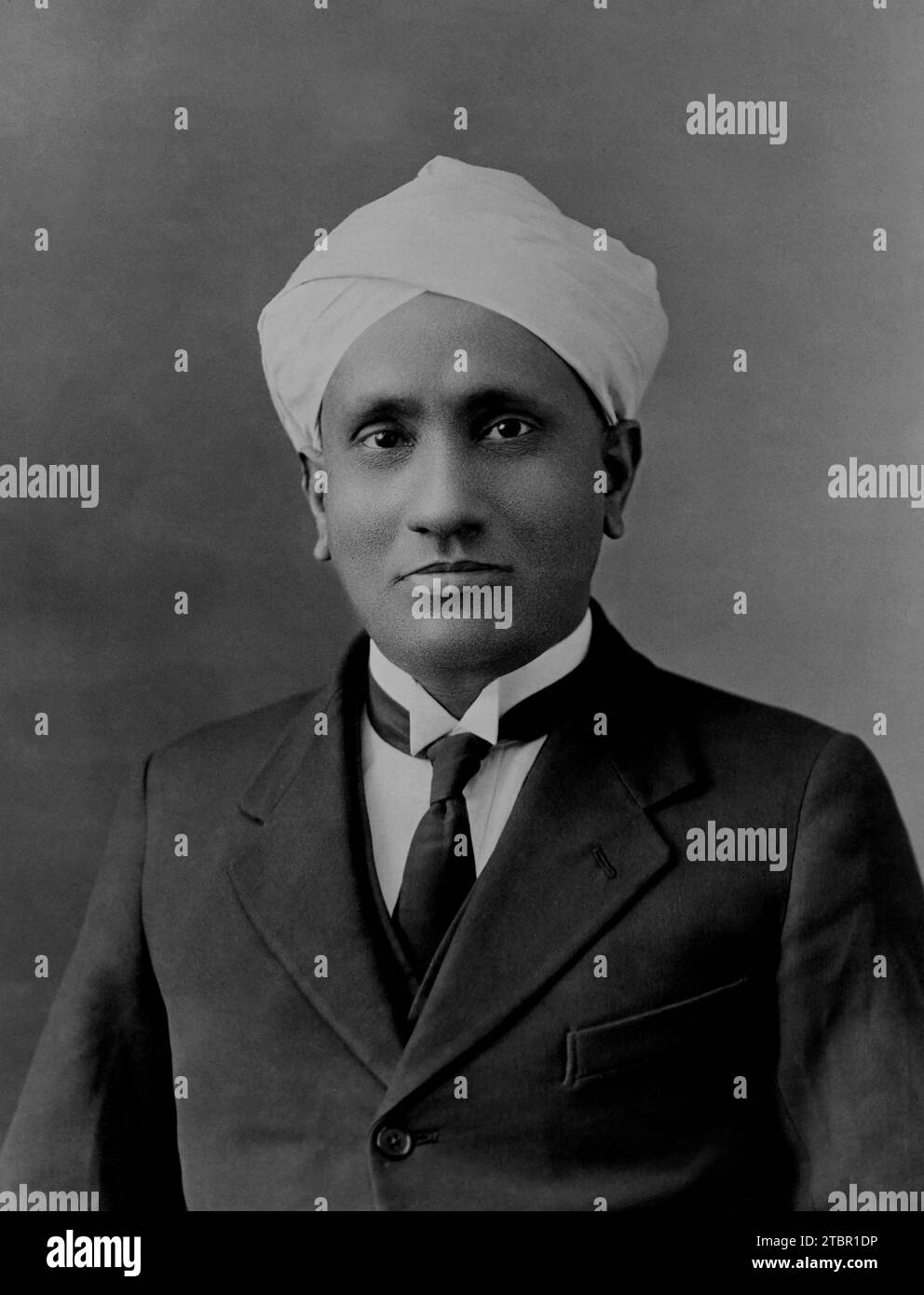 Portrait of Chandrasekhara V. Raman. Circa 1930. Photograph by A. Bortzells Tryckeri, courtesy of AIP Emilio Segrè Visual Archives, W. F. Meggers Gall Stock Photo
