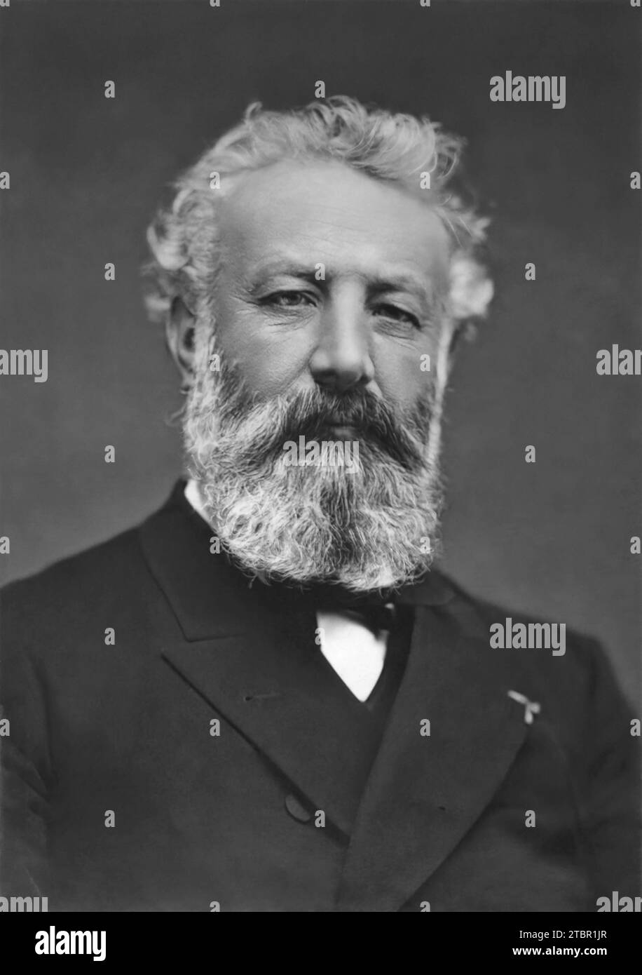 Jules Verne in 1884 at Nantes. Photographed by Étienne Carjat. Stock Photo