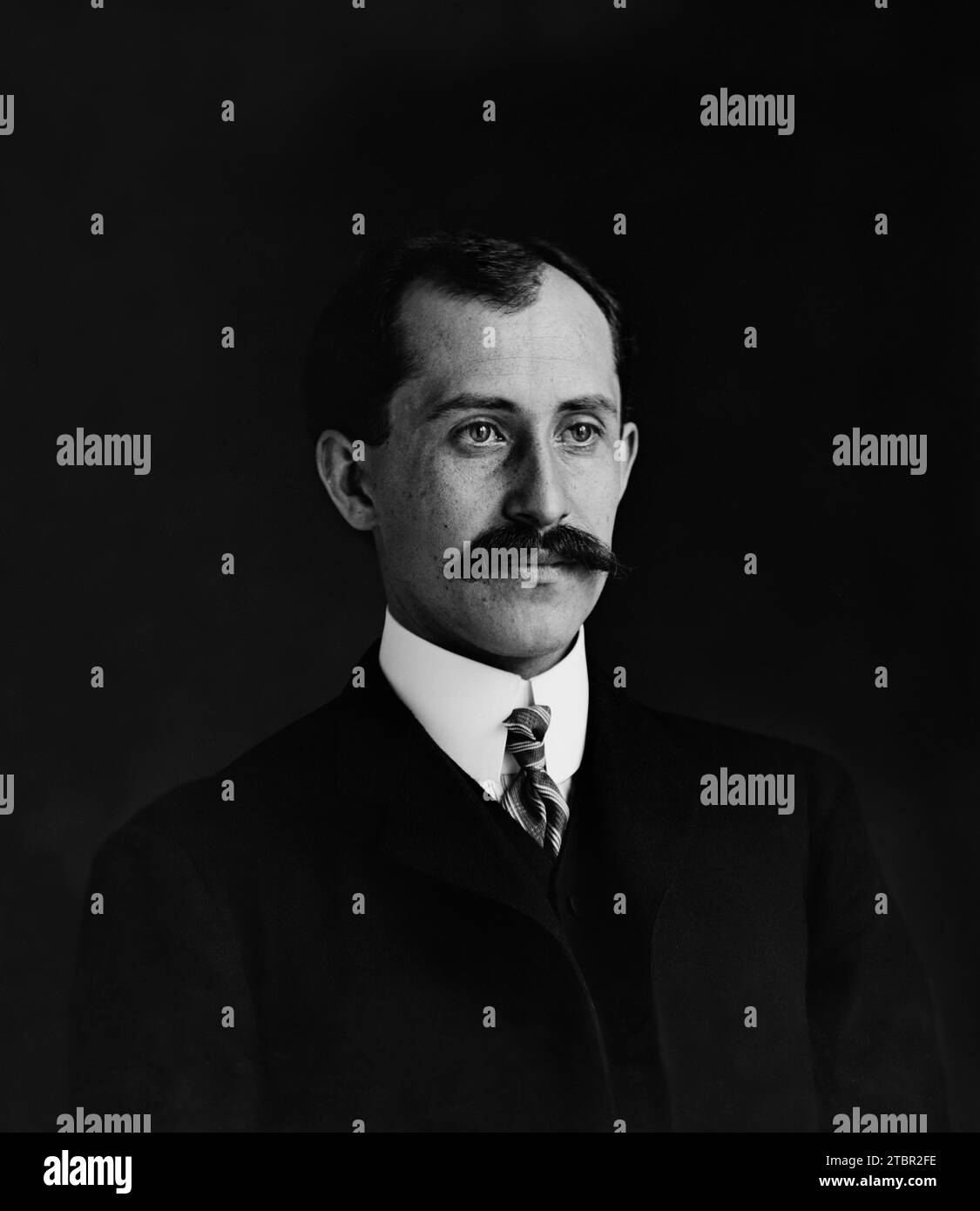 Orville Wright, age 34. Year 1905. Photograph by Orville & Wilbur Wright. Stock Photo