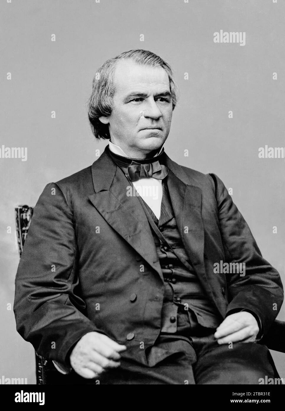 Andrew Johnson circa 1870-1880. By Mathew Brady. Stock Photo