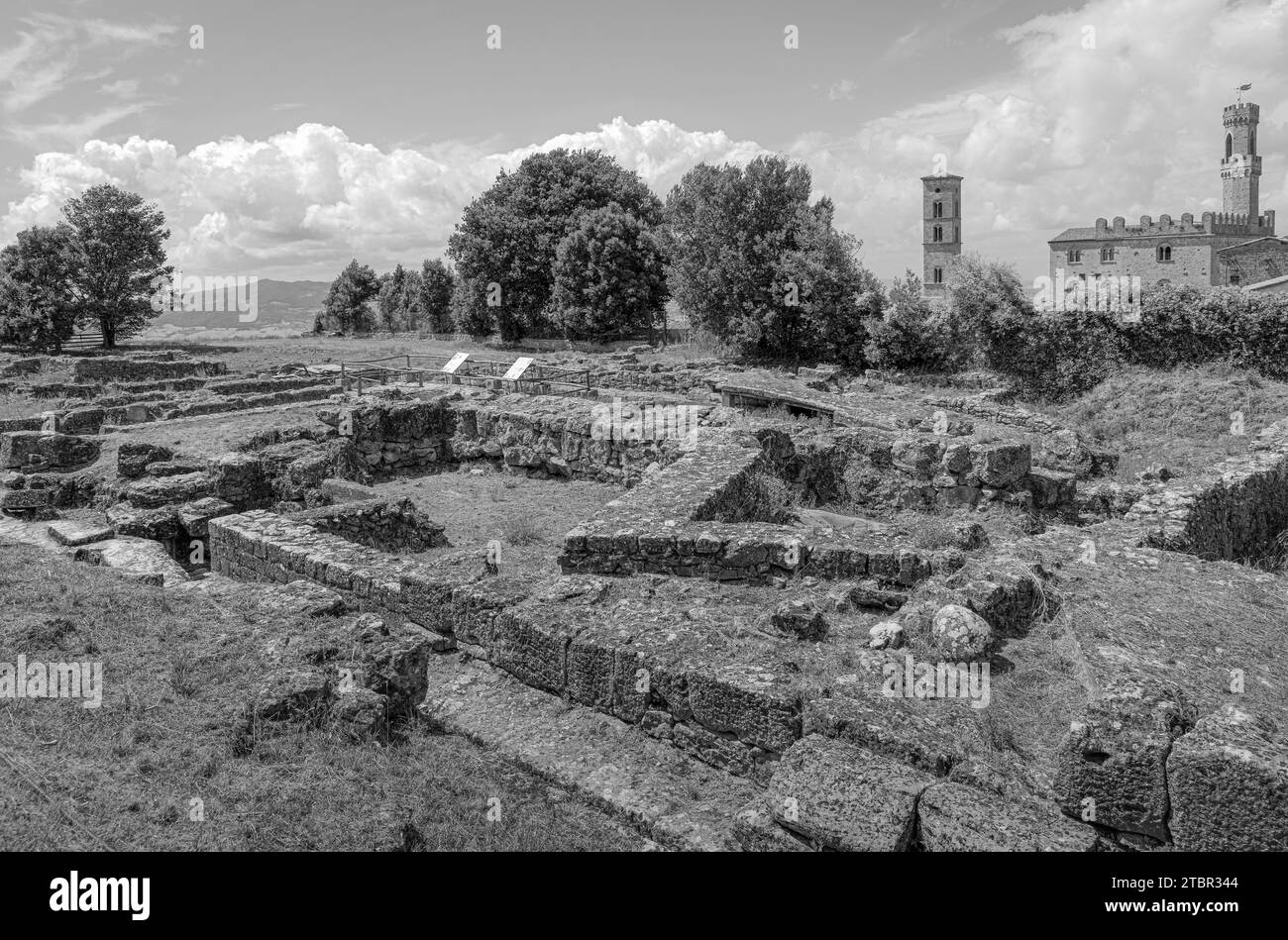Volterra: The Etruscan Acropolis Archaeological Site Stock Photo