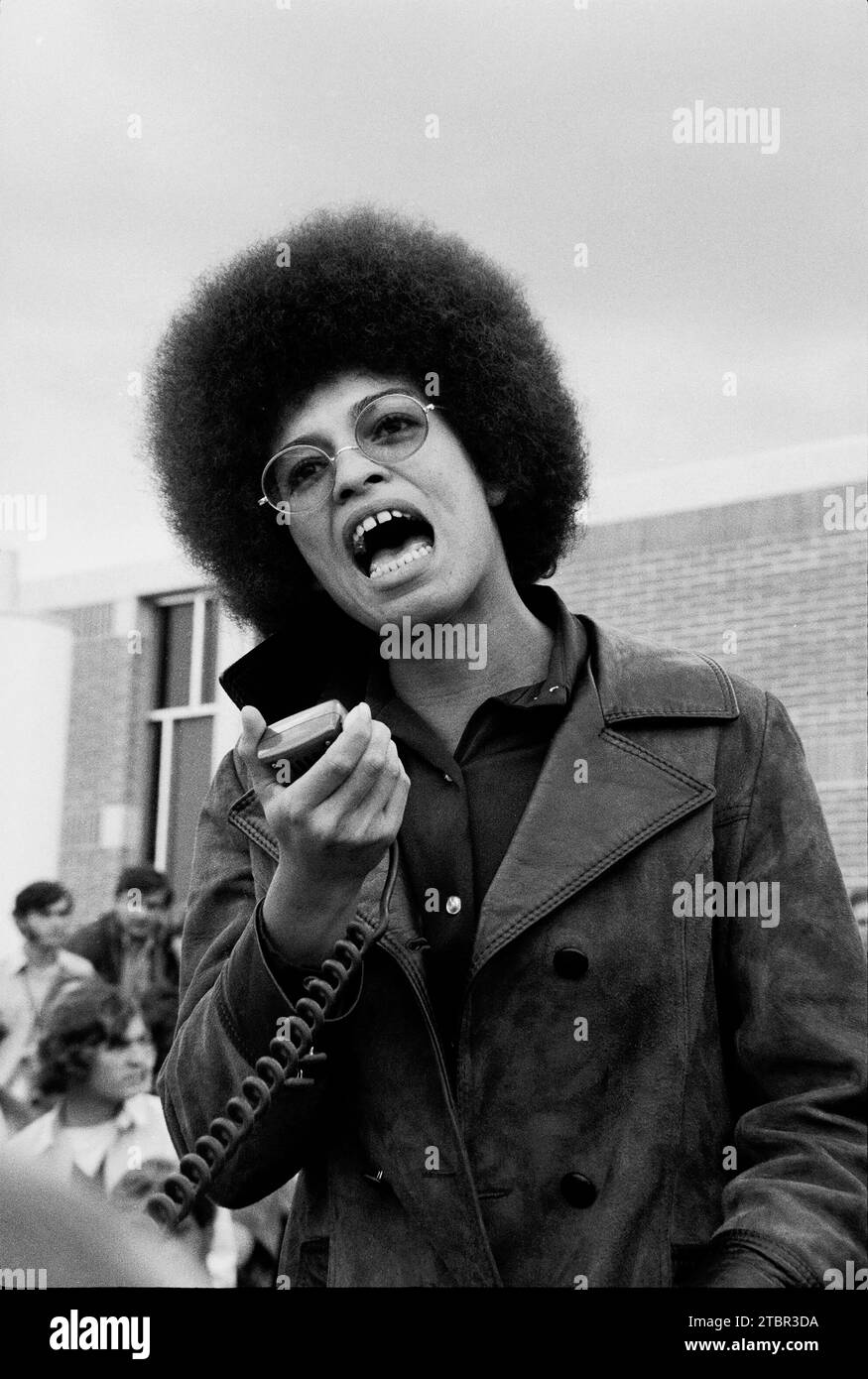 Angela Davis, Los Angeles, California. 11th March 1970. Stock Photo