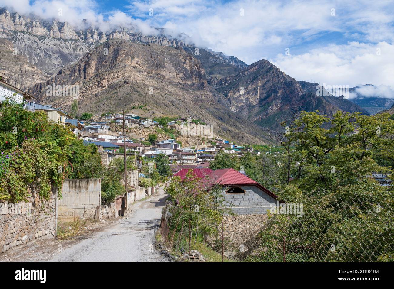 Sunny September day in the mountain village of Gimry. Republic of Dagestan, Russian Federation Stock Photo