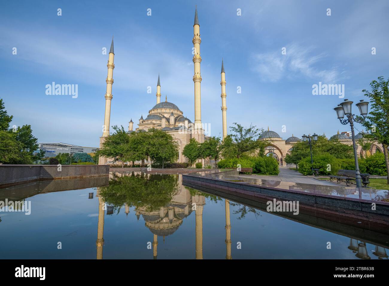 GROZNY, RUSSIA - JUNE 14, 2023: Sunny June morning at the Heart of Chechnya mosque Stock Photo