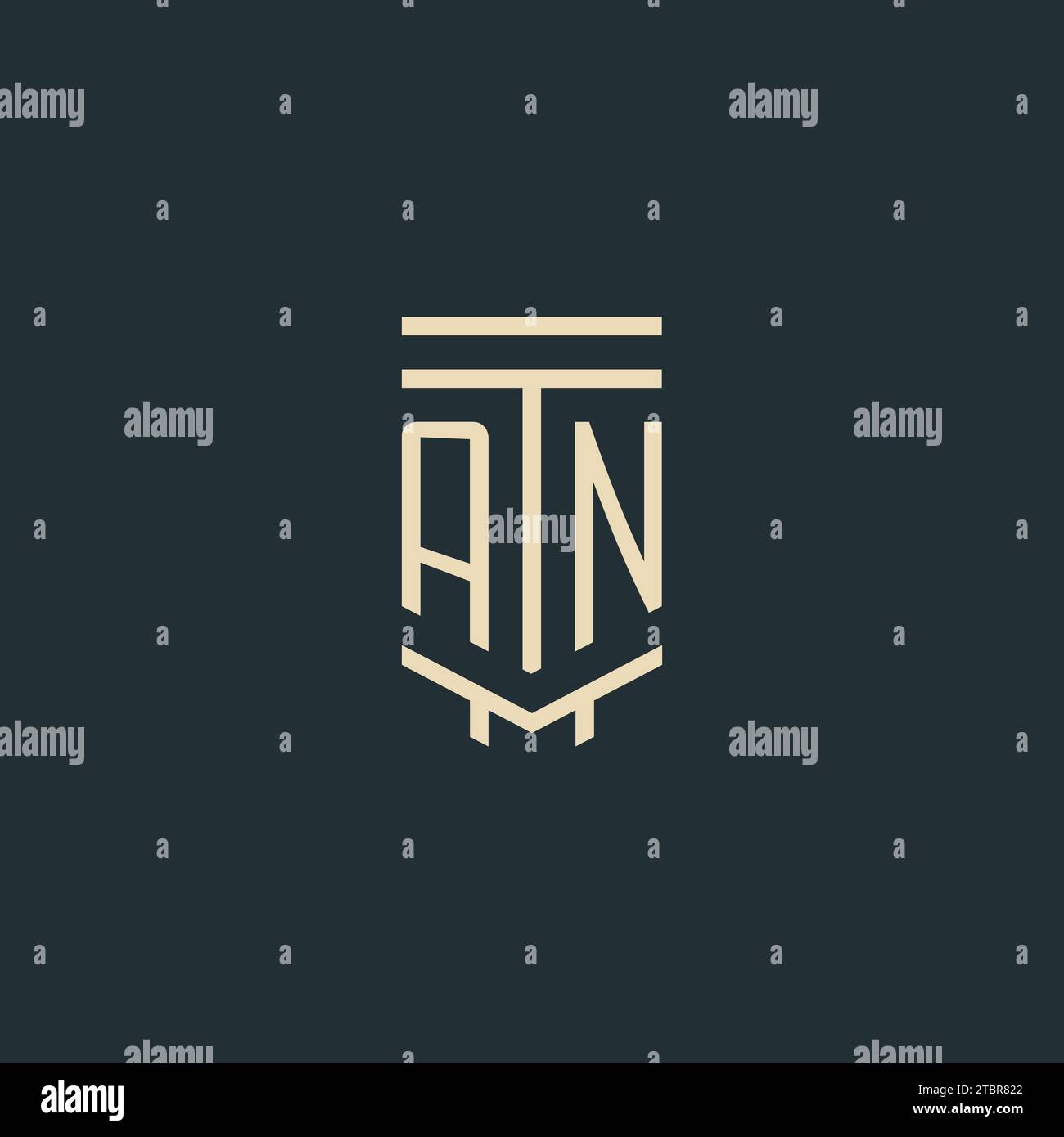 AN initial monogram with simple line art pillar logo design ideas Stock ...