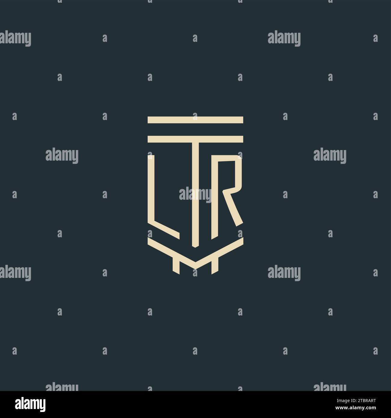 LR initial monogram with simple line art pillar logo design ideas Stock ...
