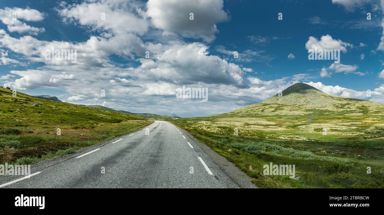 National road RV 27 in Rondane National Park Stock Photo
