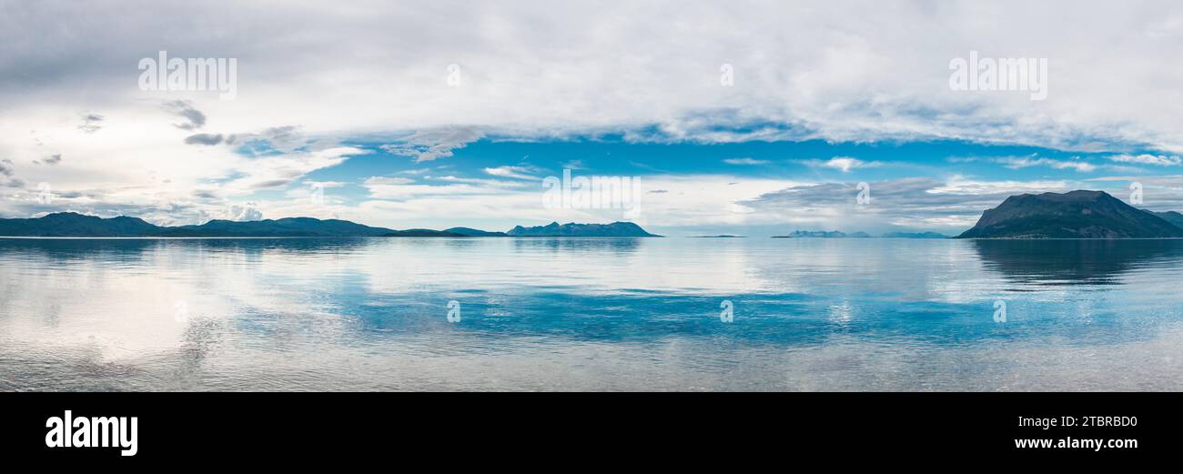 Water mirror on the Lofoten Islands in Norway Stock Photo