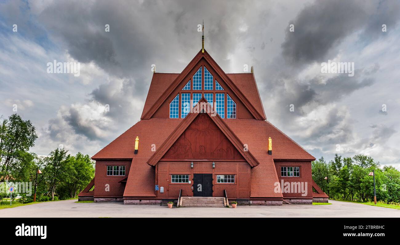 Historic church of Kiruna in Lapland, Sweden Stock Photo