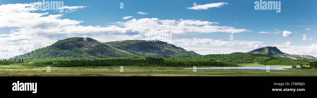 Norwegian landscape in Rondane National Park near Venabu Stock Photo