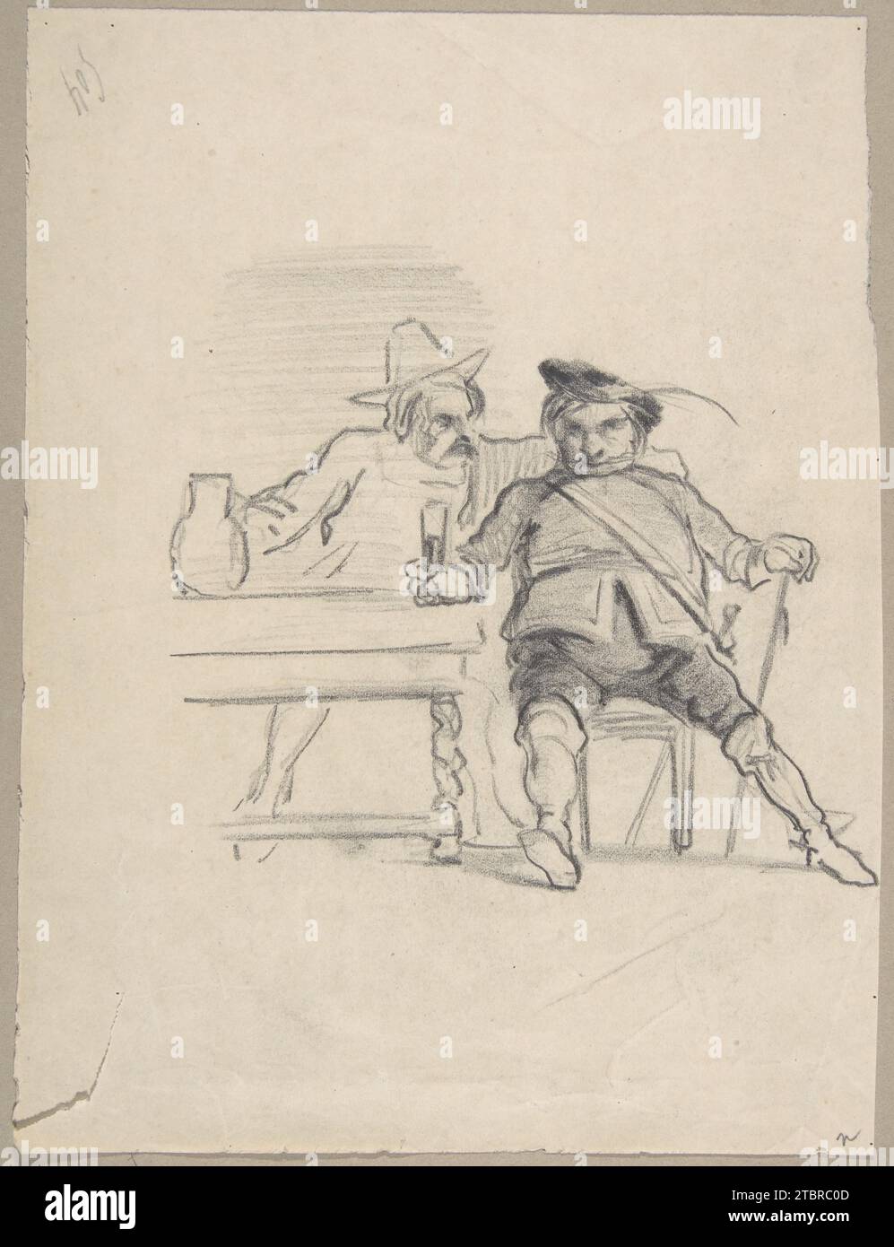 Two figures seated table hi-res stock photography and images - Alamy