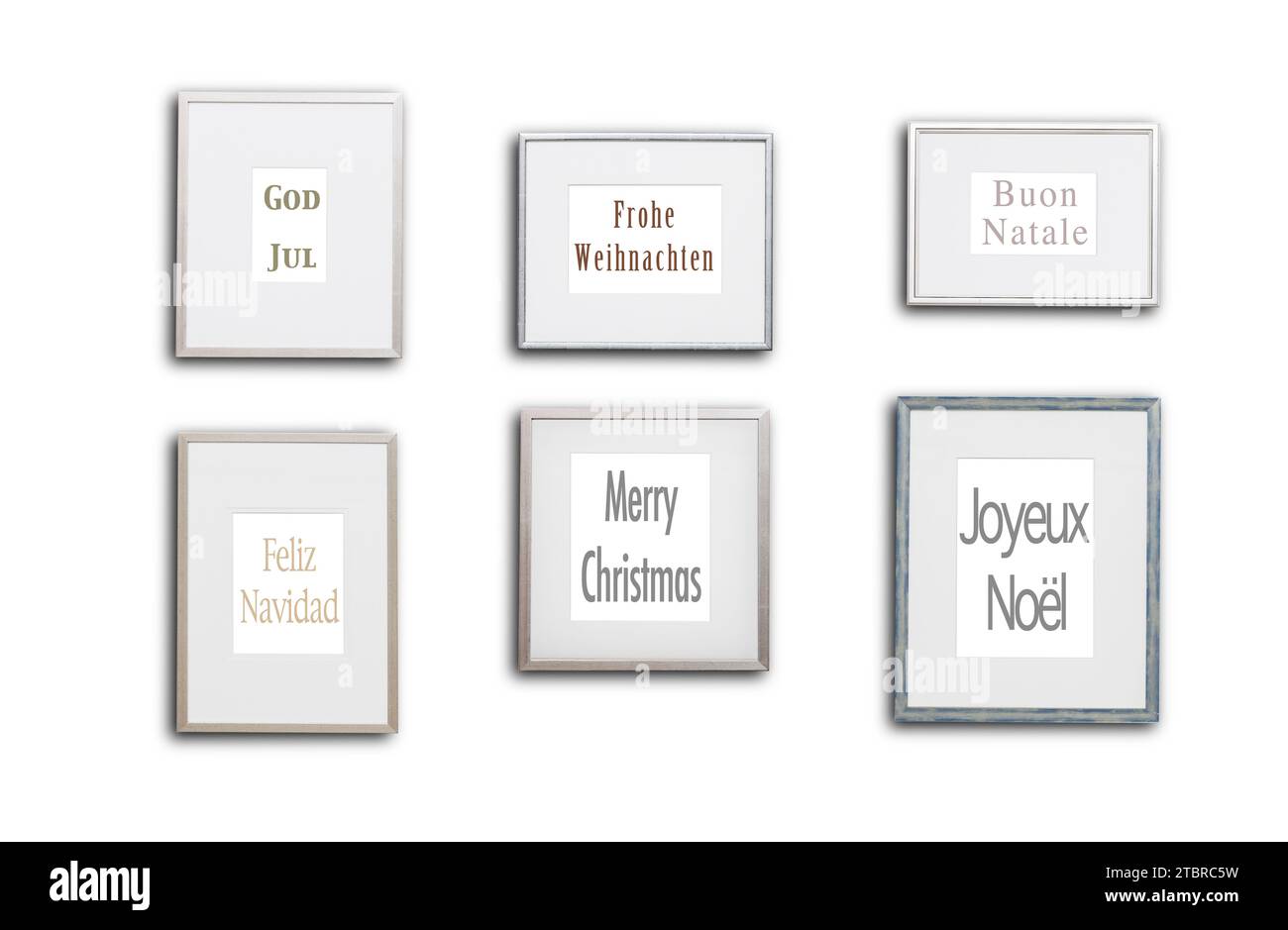 Bider frames with christmas greetings in different languages hi-res ...