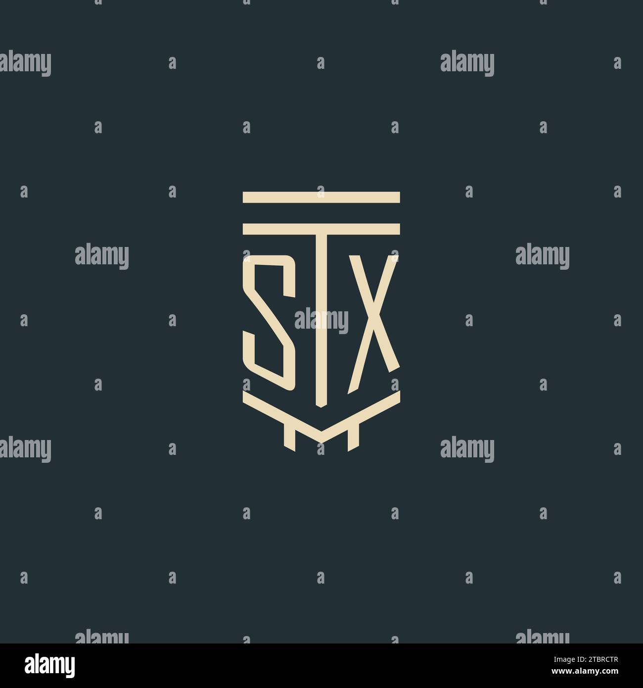 SX initial monogram with simple line art pillar logo design ideas Stock ...