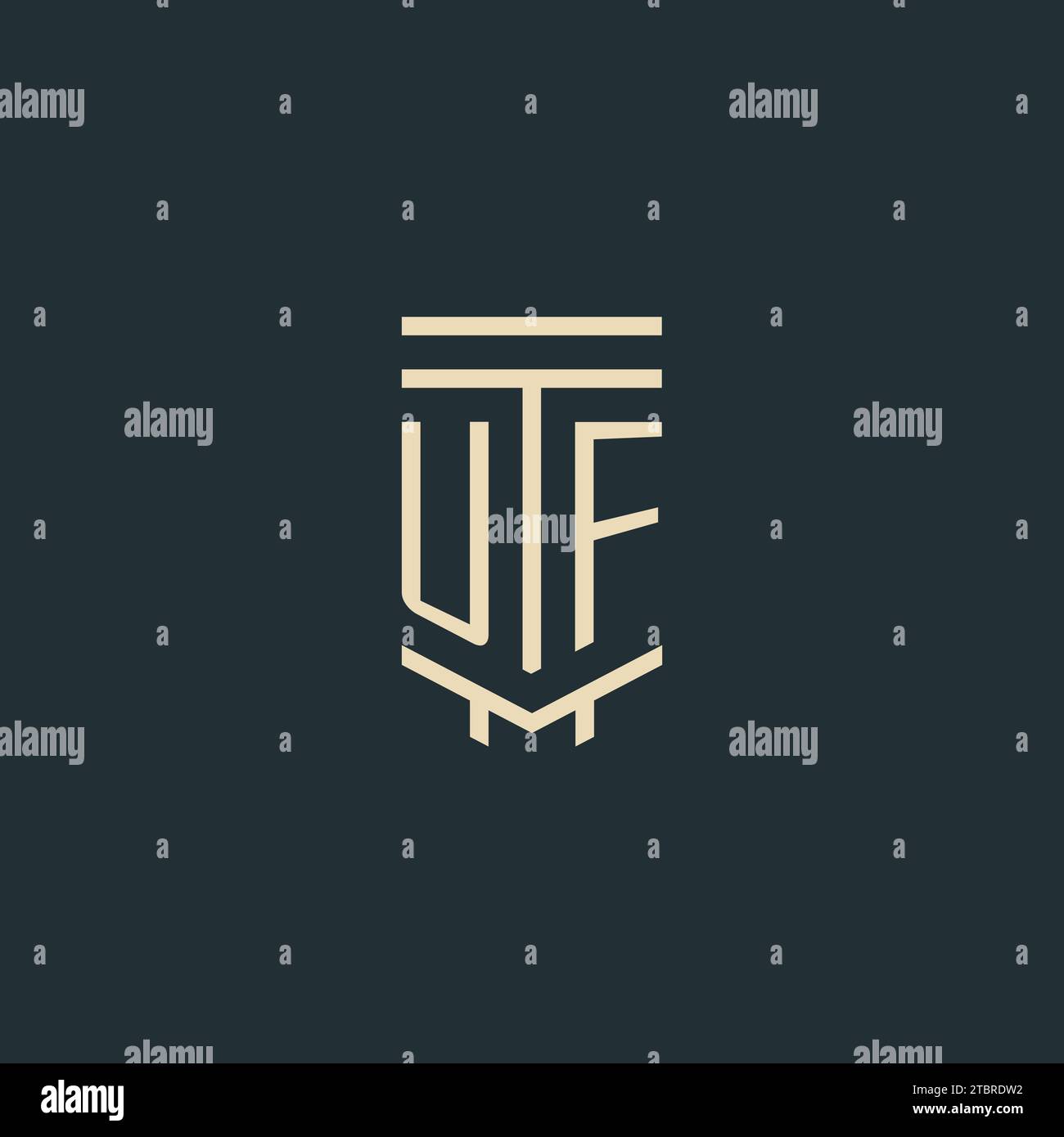 UF initial monogram with simple line art pillar logo design ideas Stock ...