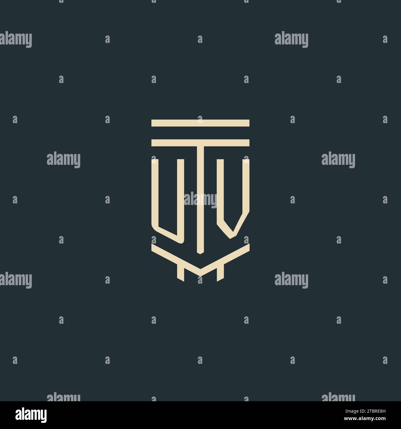 UV initial monogram with simple line art pillar logo design ideas Stock ...