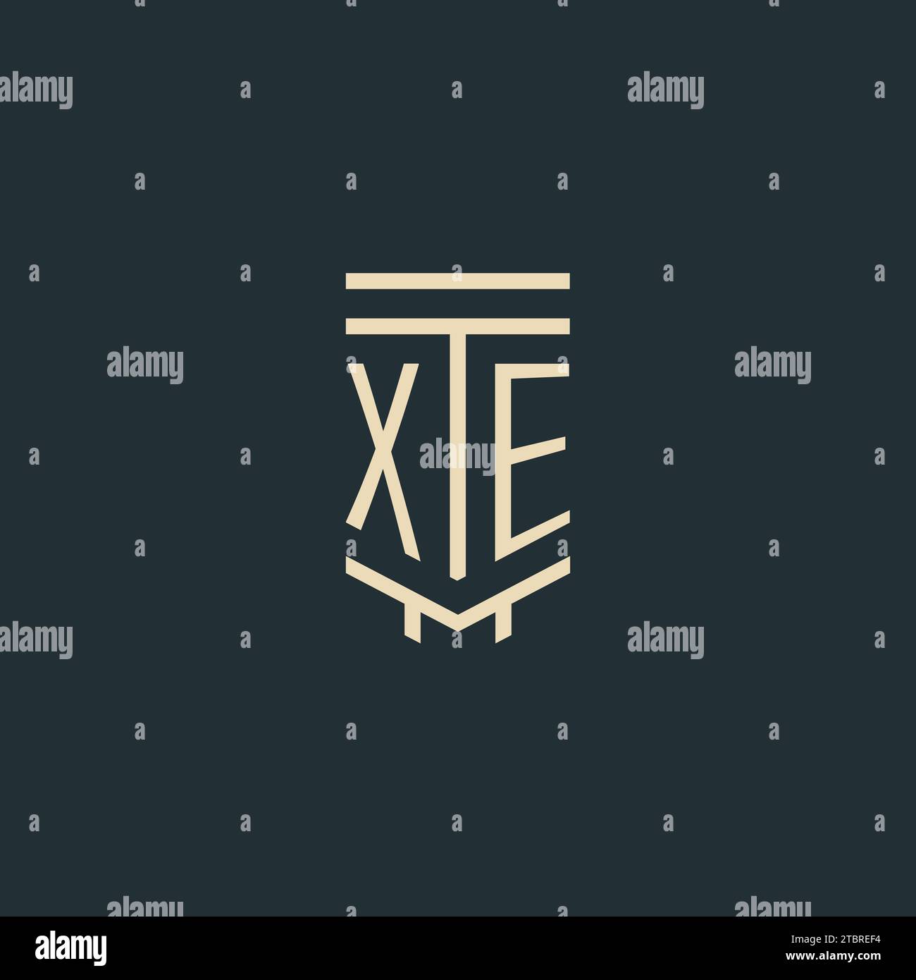 XE initial monogram with simple line art pillar logo design ideas Stock ...