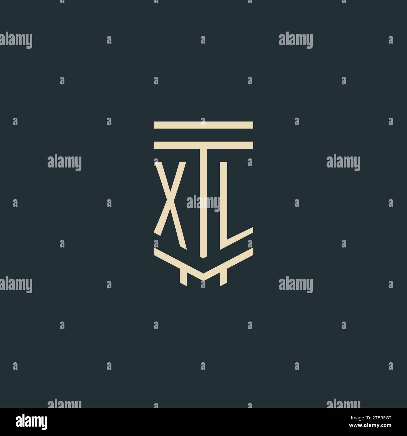XL initial monogram with simple line art pillar logo design ideas Stock ...
