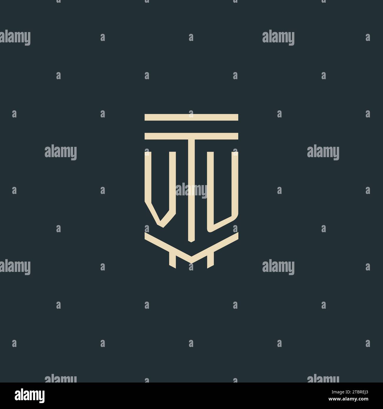 VU initial monogram with simple line art pillar logo design ideas Stock ...