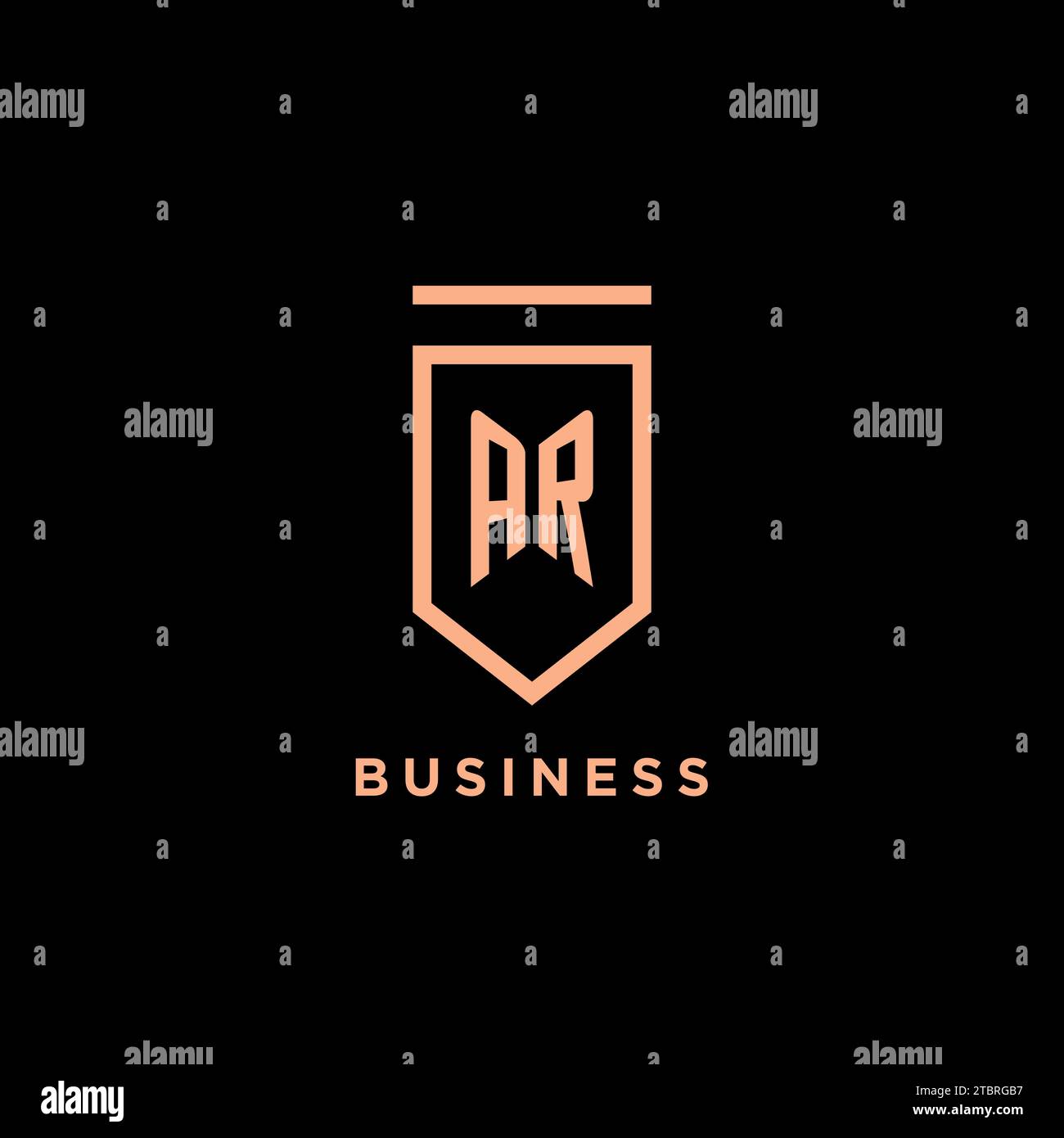 AR monogram initial with shield logo design icon vector graphic Stock Vector