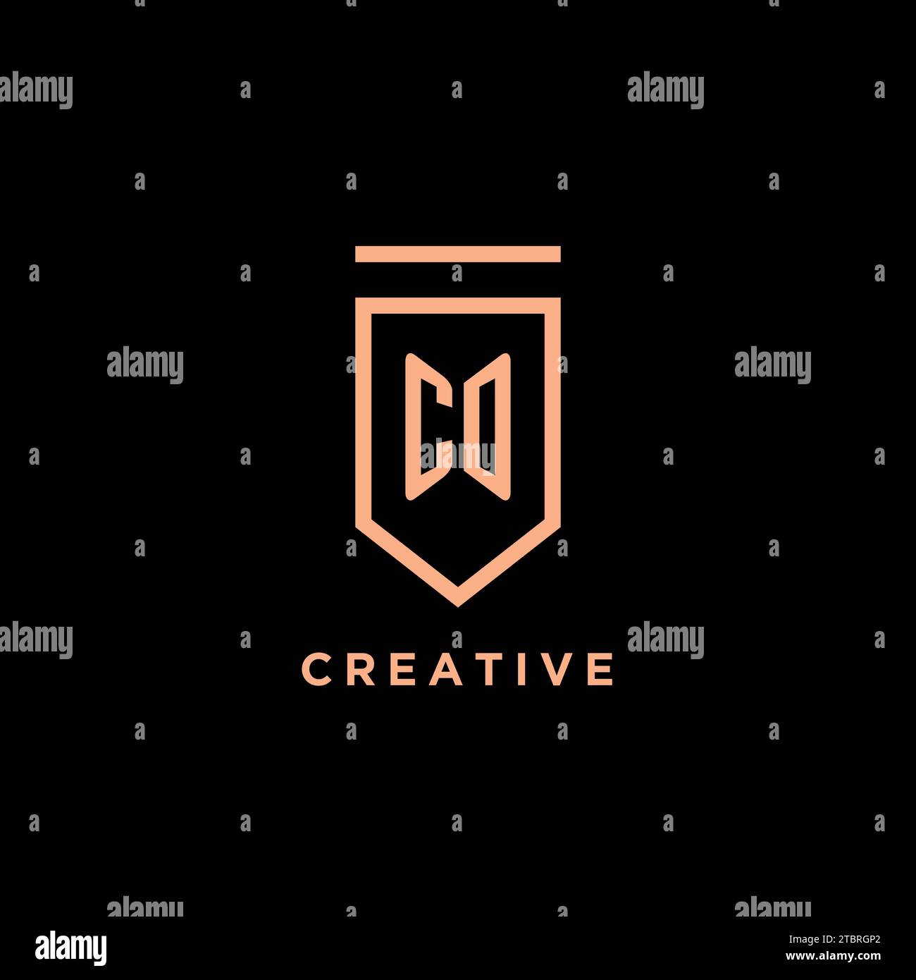 CD monogram initial with shield logo design icon vector graphic Stock Vector
