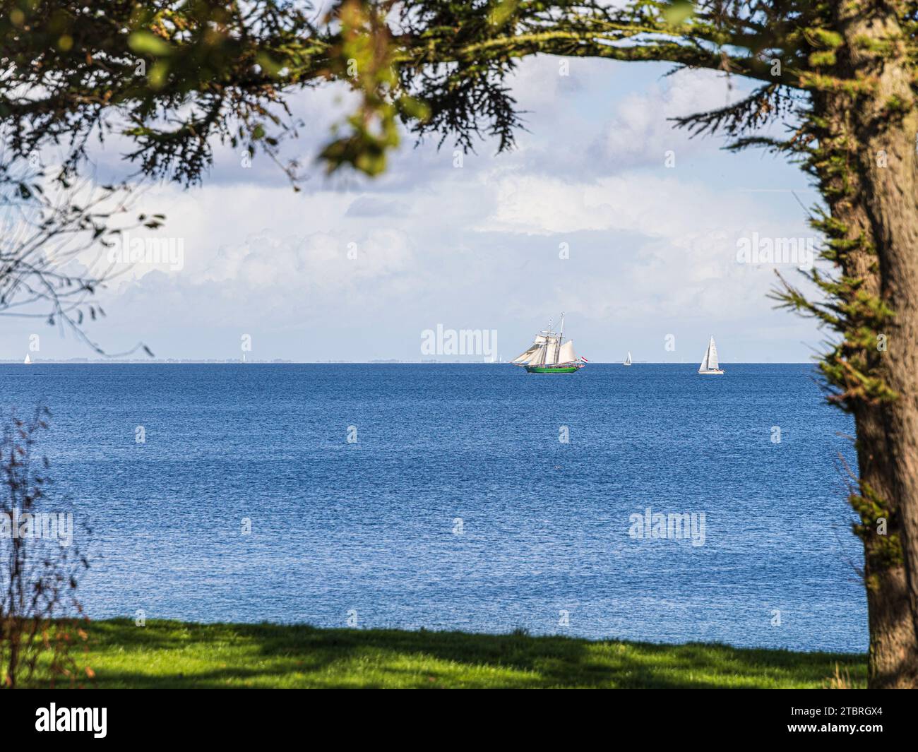 Sailing boats on the Baltic Sea coast in Schönhagen, Schleswig-Holstein, Germany Stock Photo