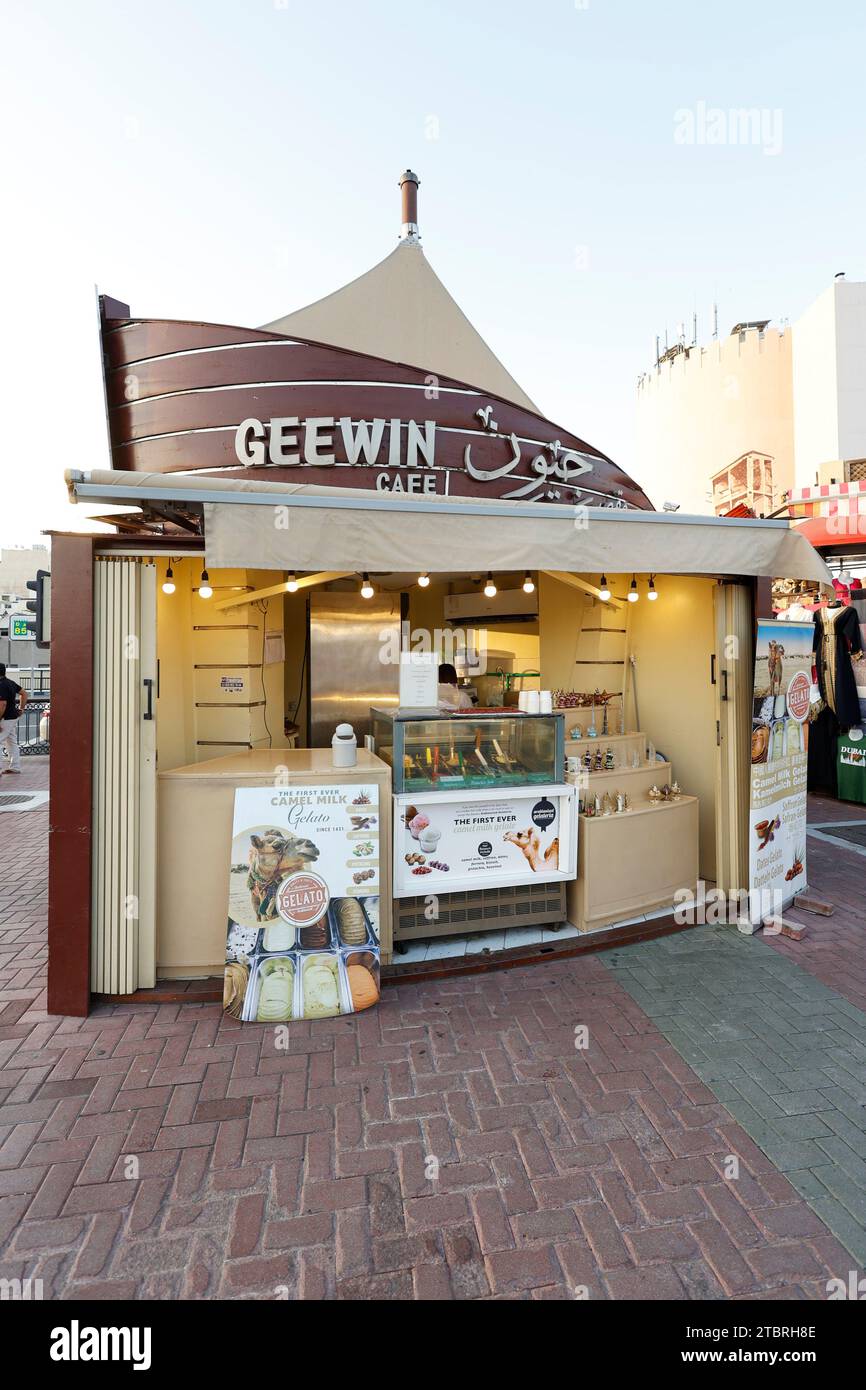 Camel milk ice cream kiosk at Deira Old Souq Marine Transport Station