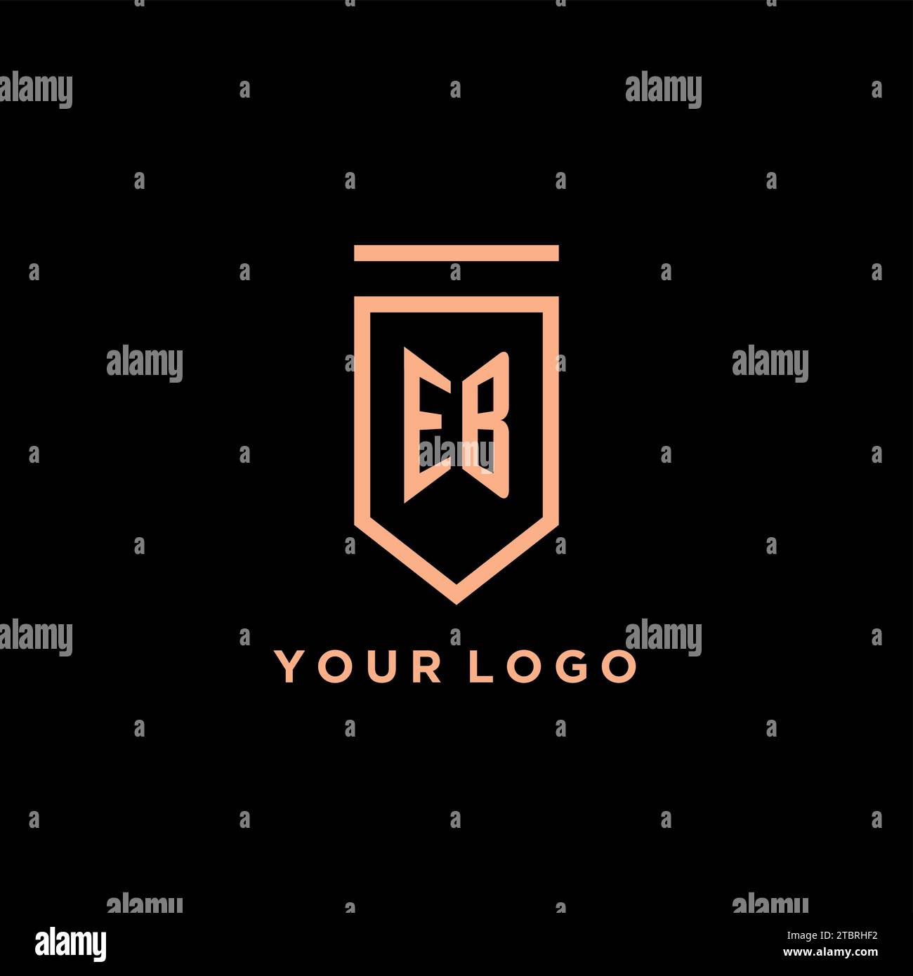 EB monogram initial with shield logo design icon vector graphic Stock Vector