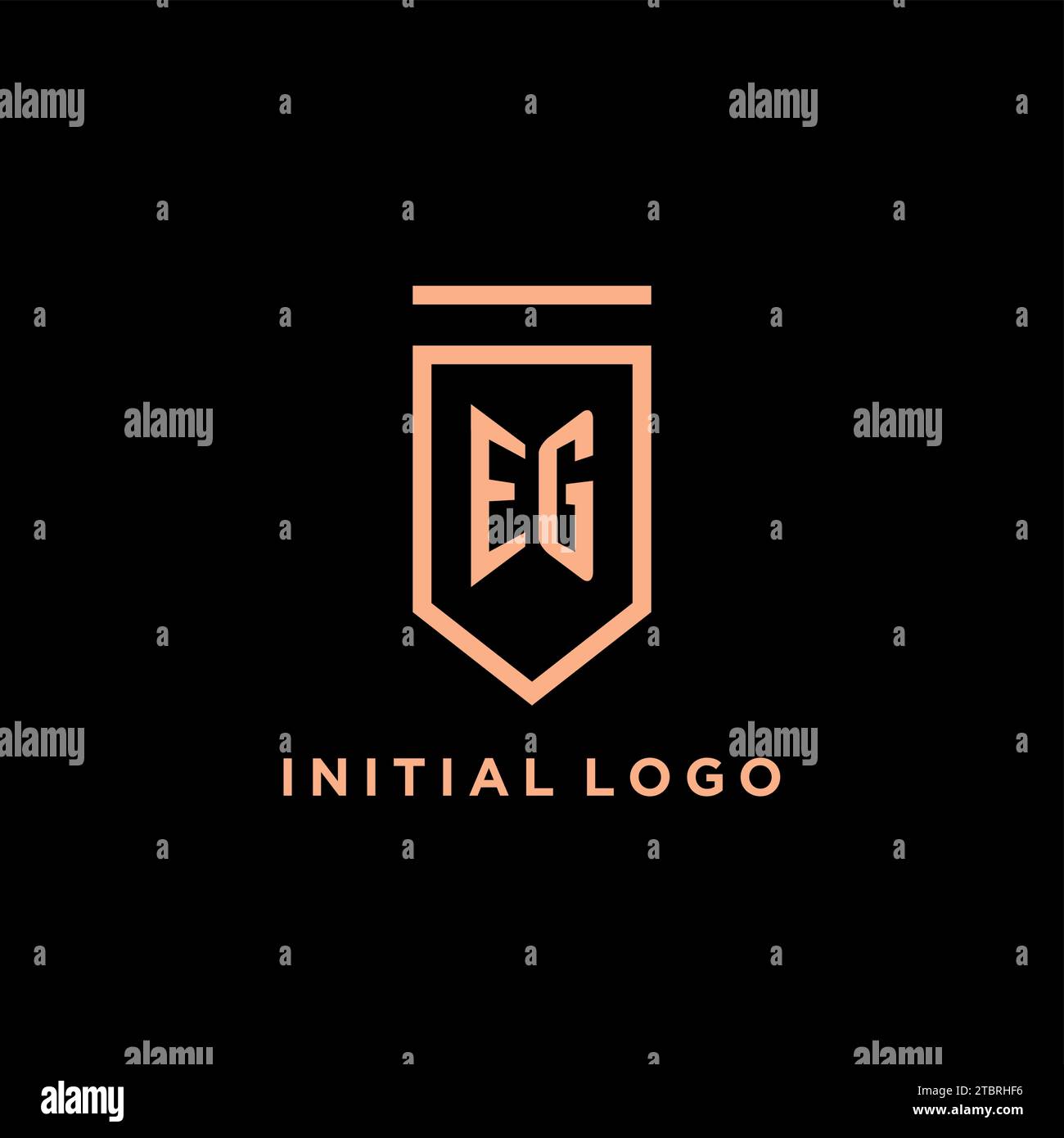 EG monogram initial with shield logo design icon vector graphic Stock Vector