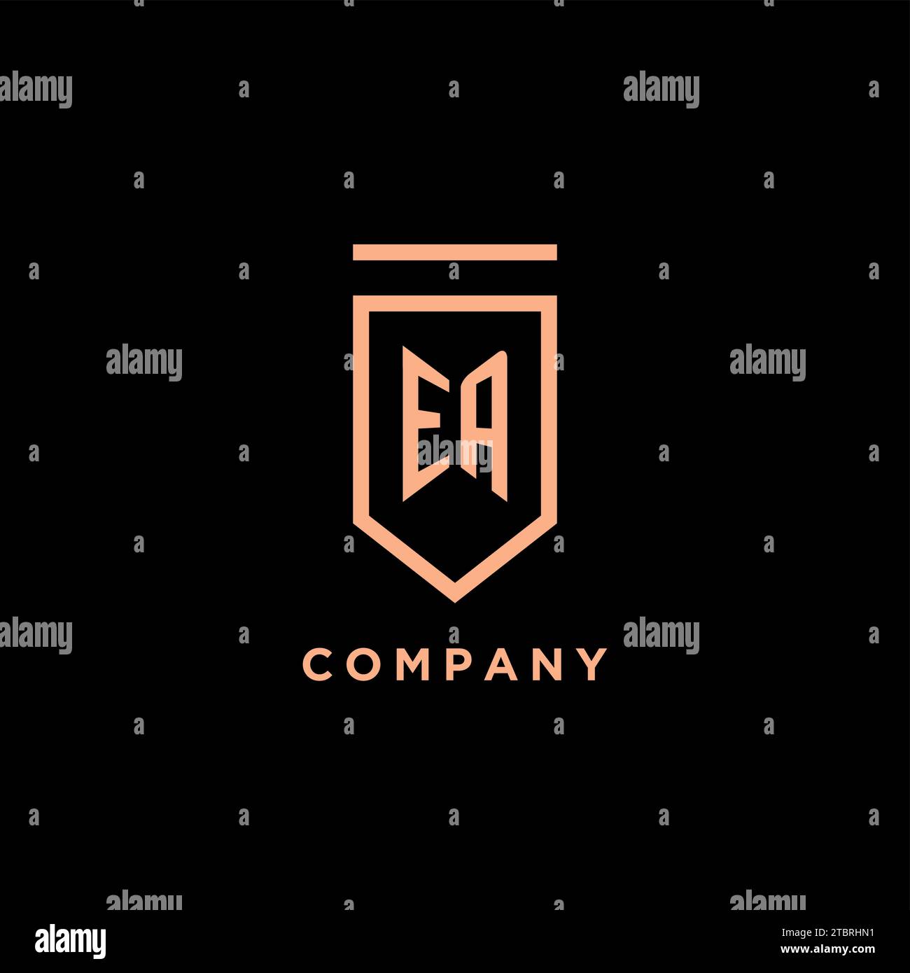 EA monogram initial with shield logo design icon vector graphic Stock Vector
