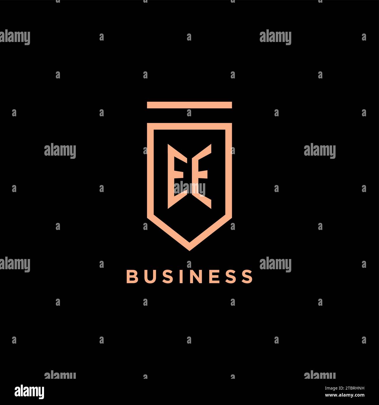 EE monogram initial with shield logo design icon vector graphic Stock Vector