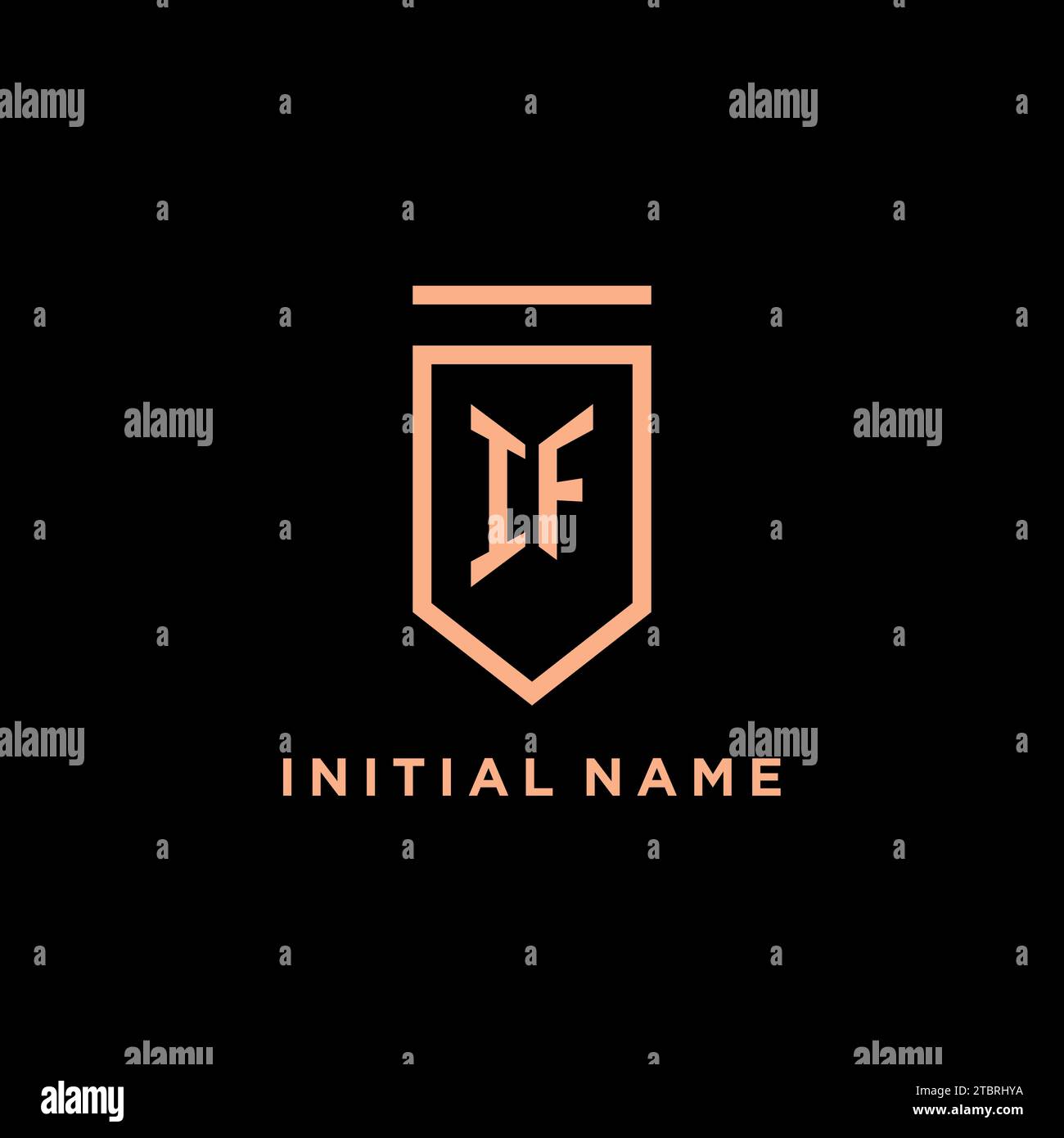 IF monogram initial with shield logo design icon vector graphic Stock ...