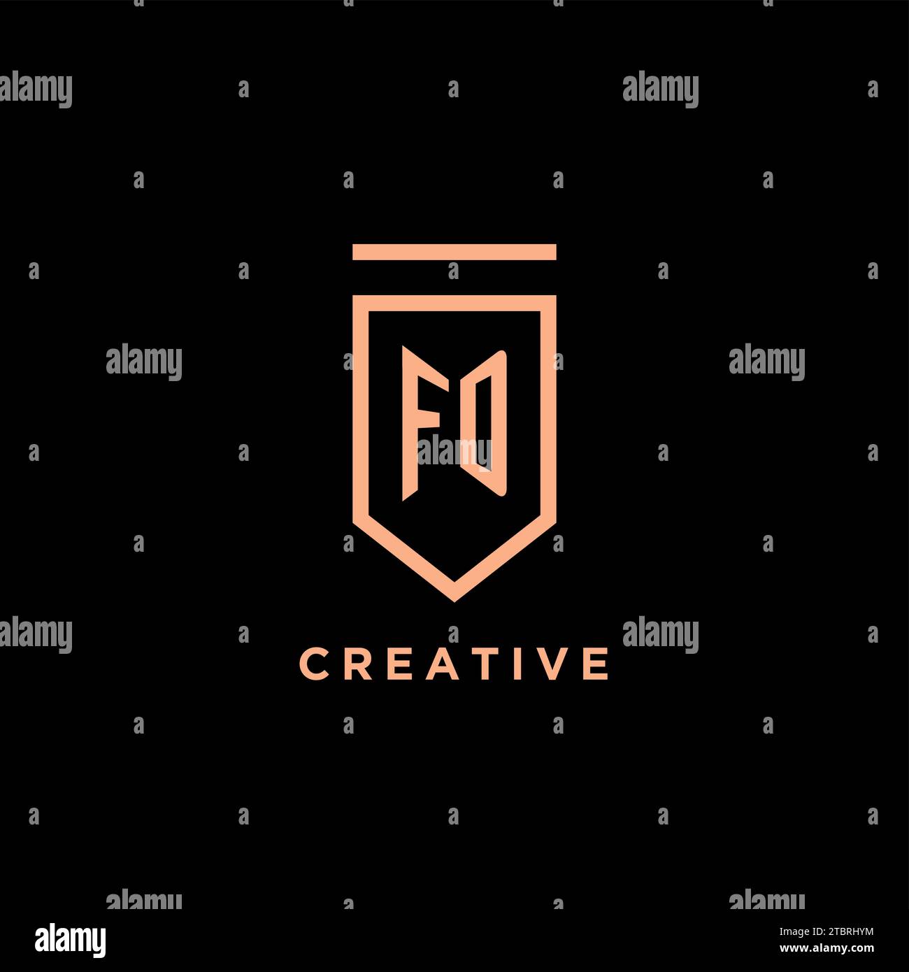 FD monogram initial with shield logo design icon vector graphic Stock Vector