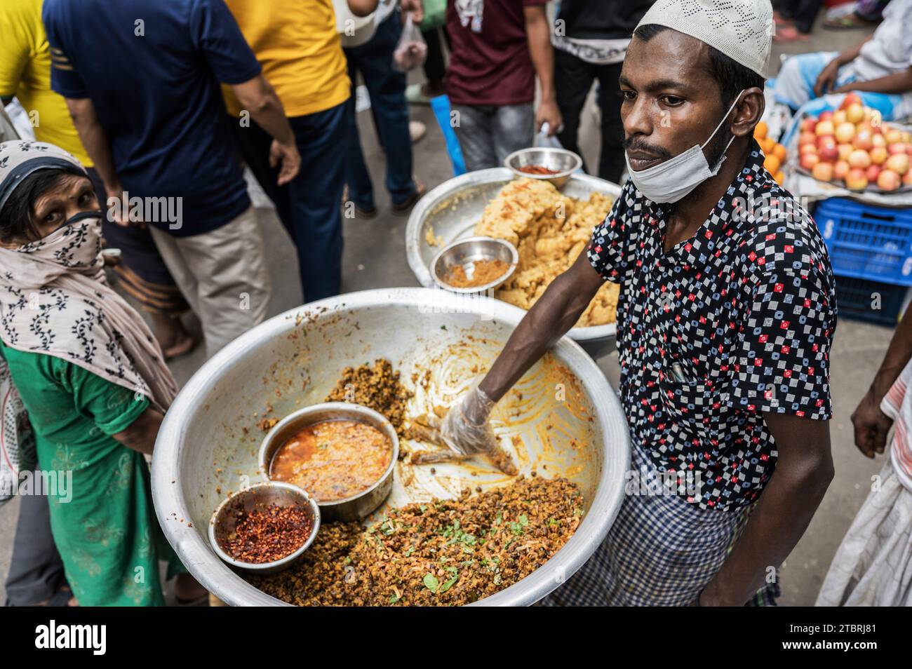 Dhaka's street at iftar during Ramadan. Bangladesh Stock Photo