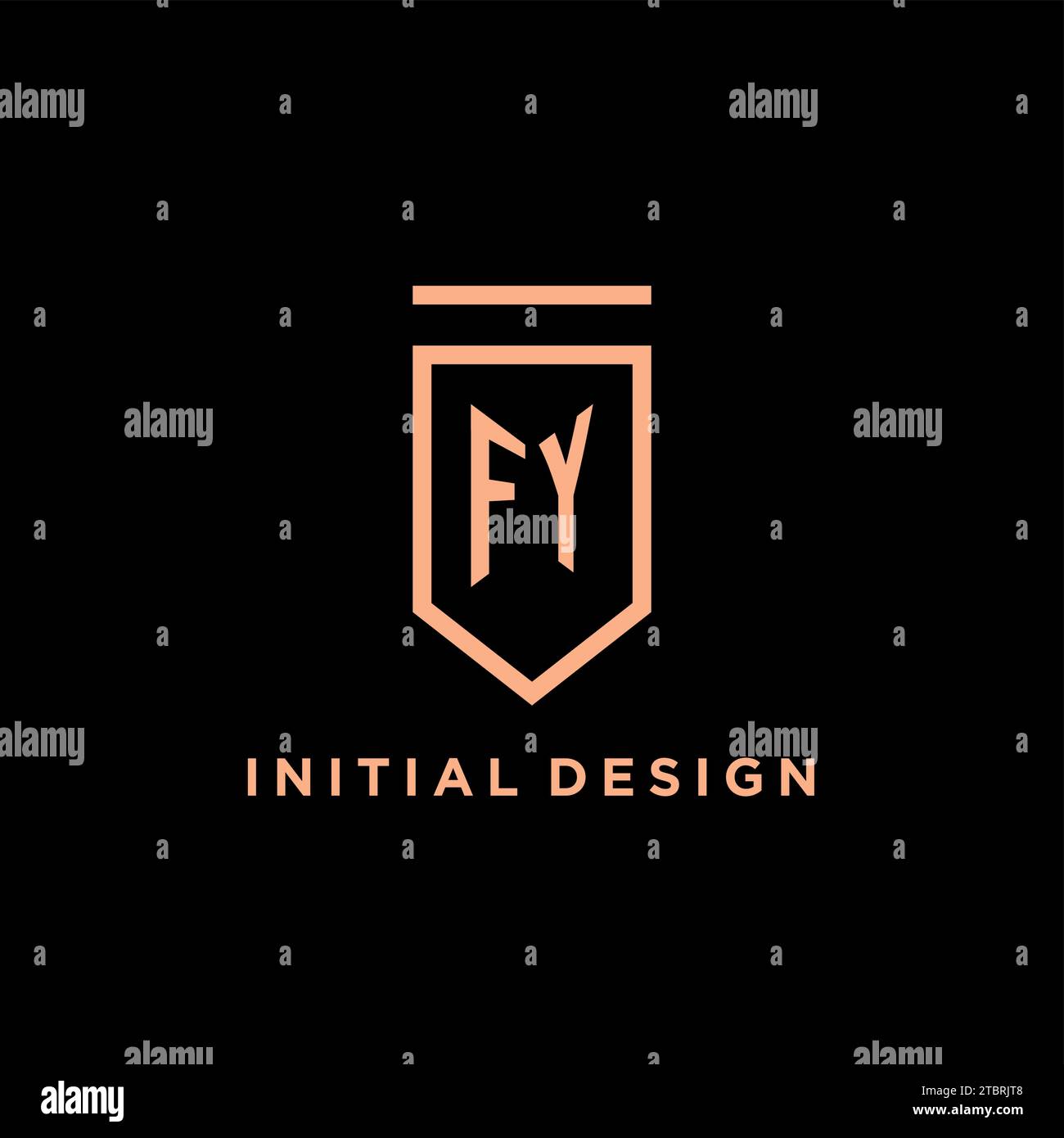 FY monogram initial with shield logo design icon vector graphic Stock Vector