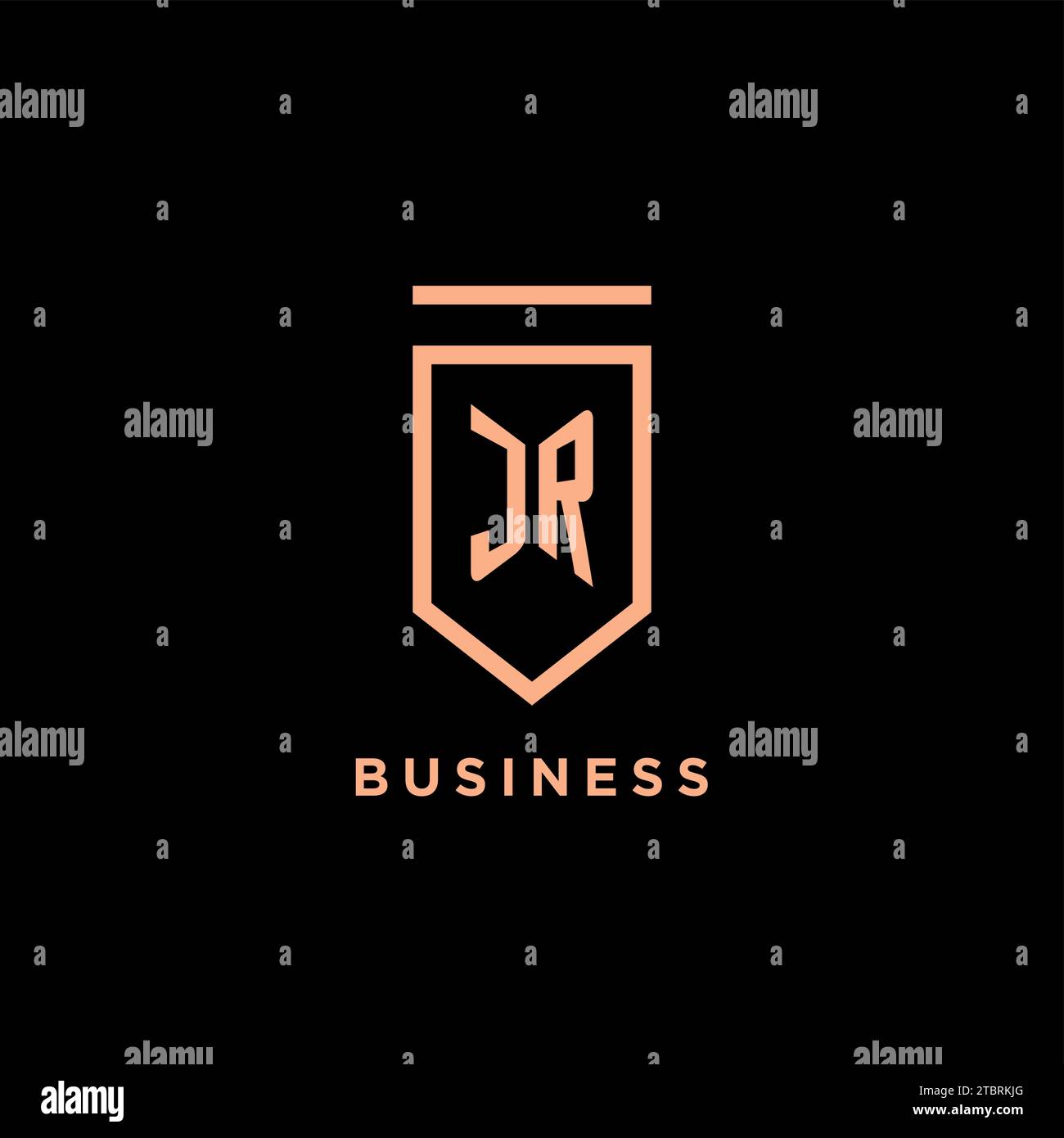 JR monogram initial with shield logo design icon vector graphic Stock Vector
