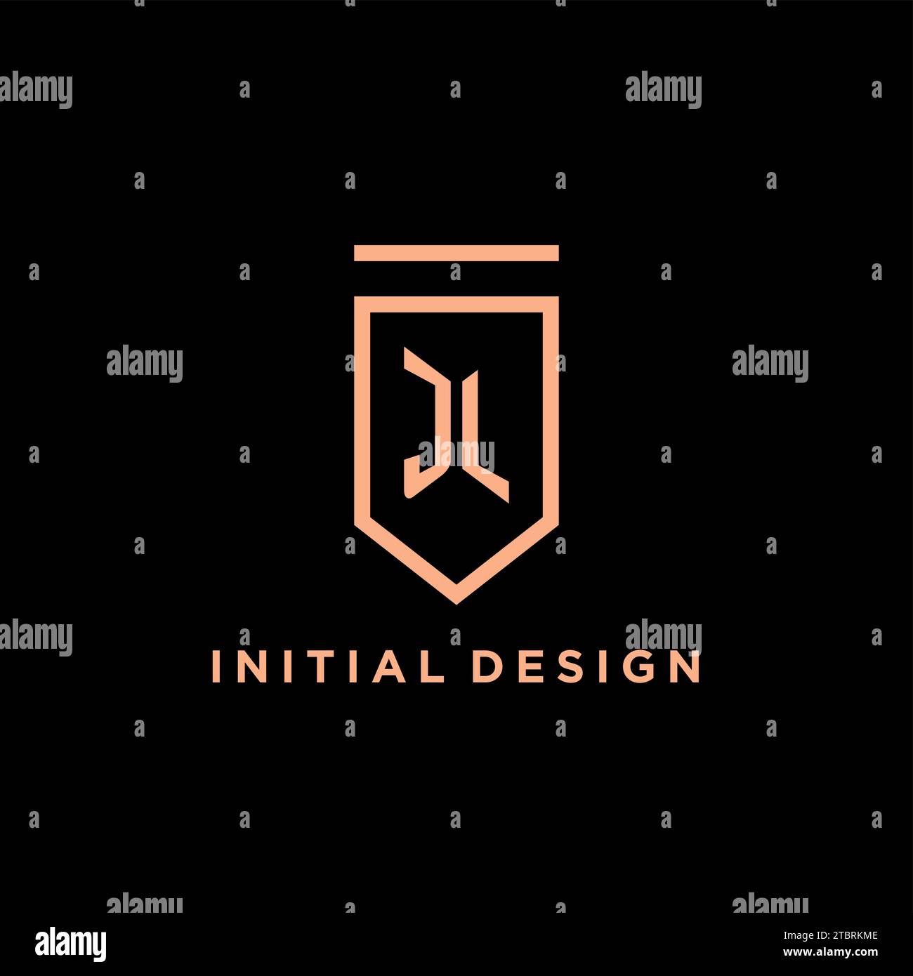 JL monogram initial with shield logo design icon vector graphic Stock Vector