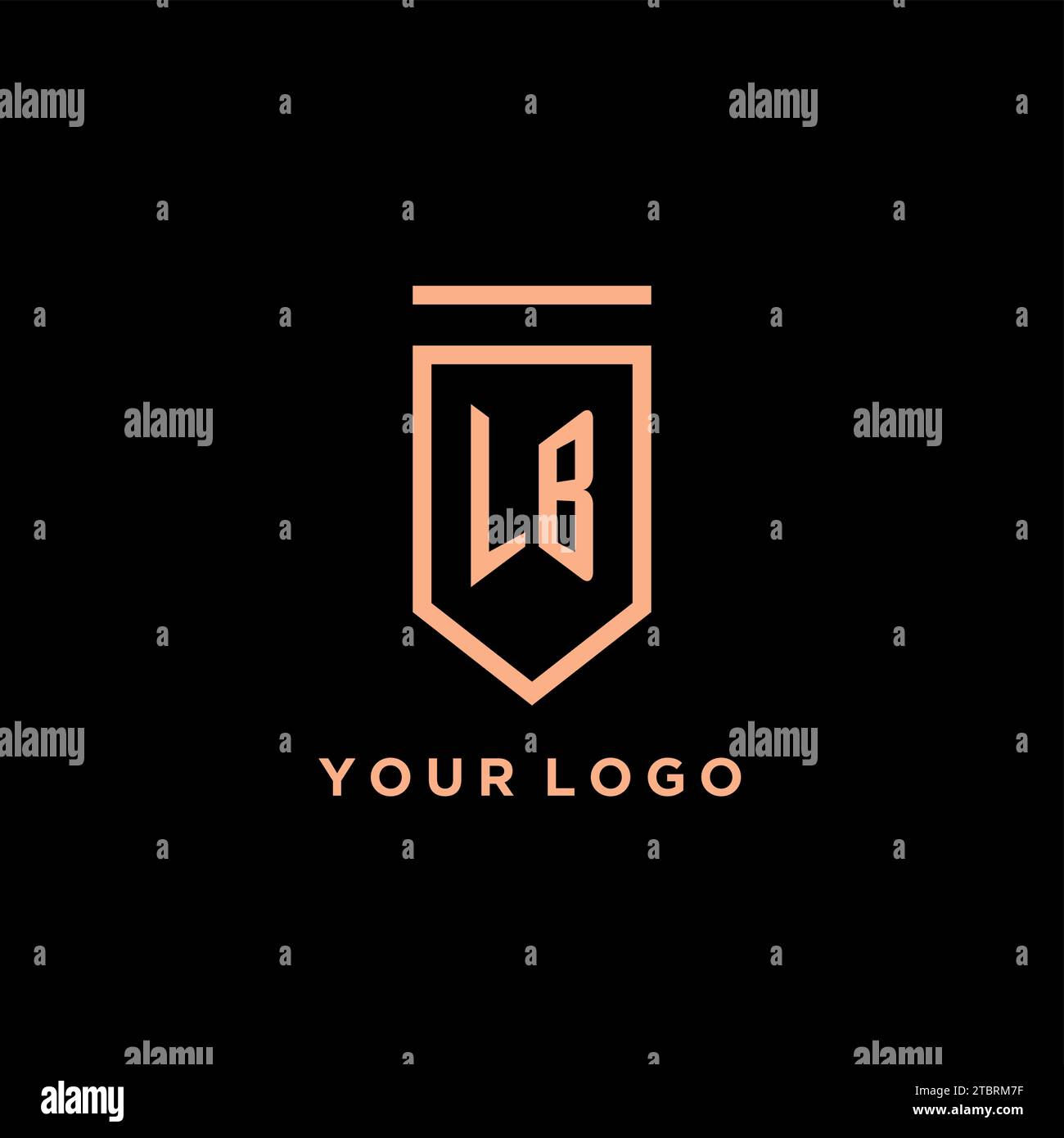 LB monogram initial with shield logo design icon vector graphic Stock Vector