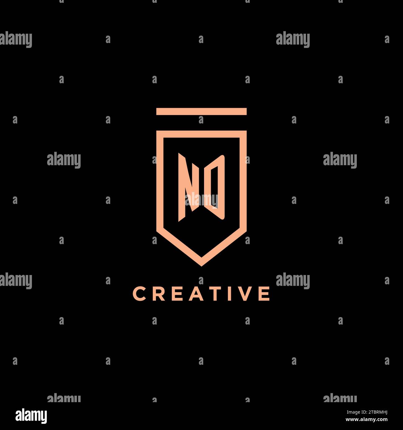 ND monogram initial with shield logo design icon vector graphic Stock Vector