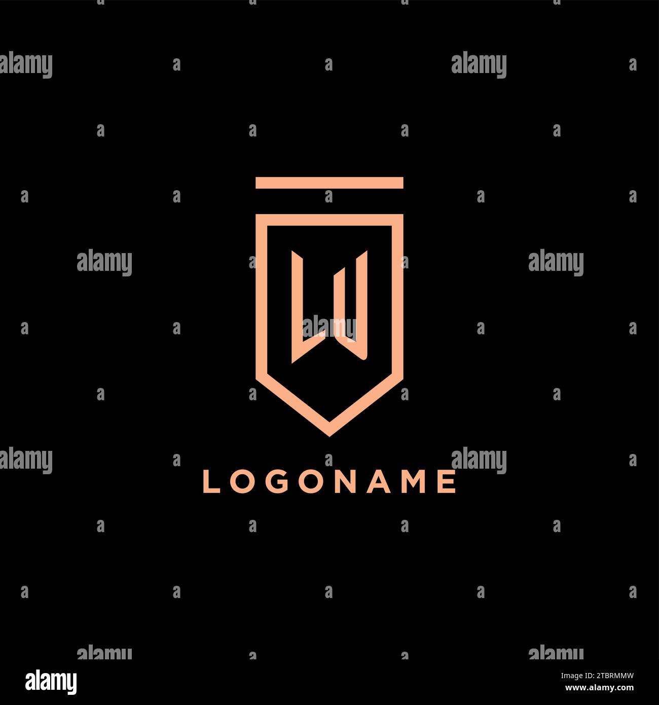 LU monogram initial with shield logo design icon vector graphic Stock Vector