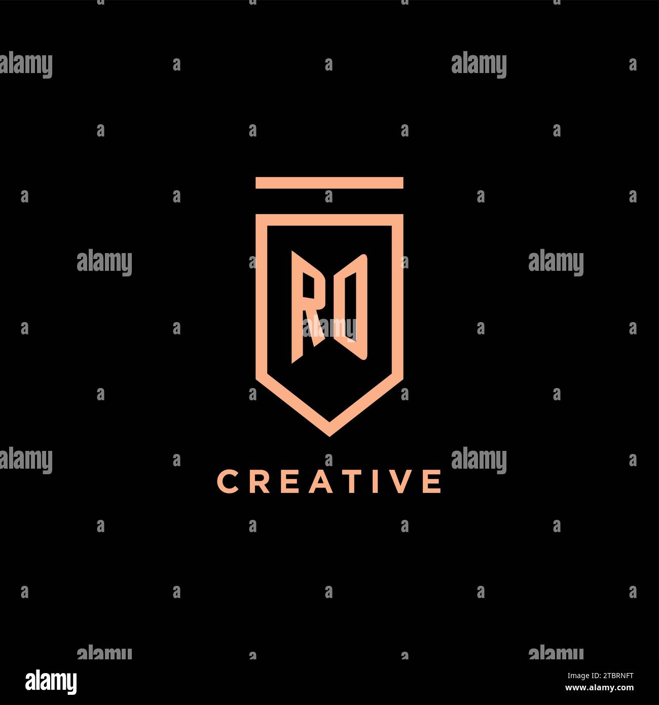 RD monogram initial with shield logo design icon vector graphic Stock Vector