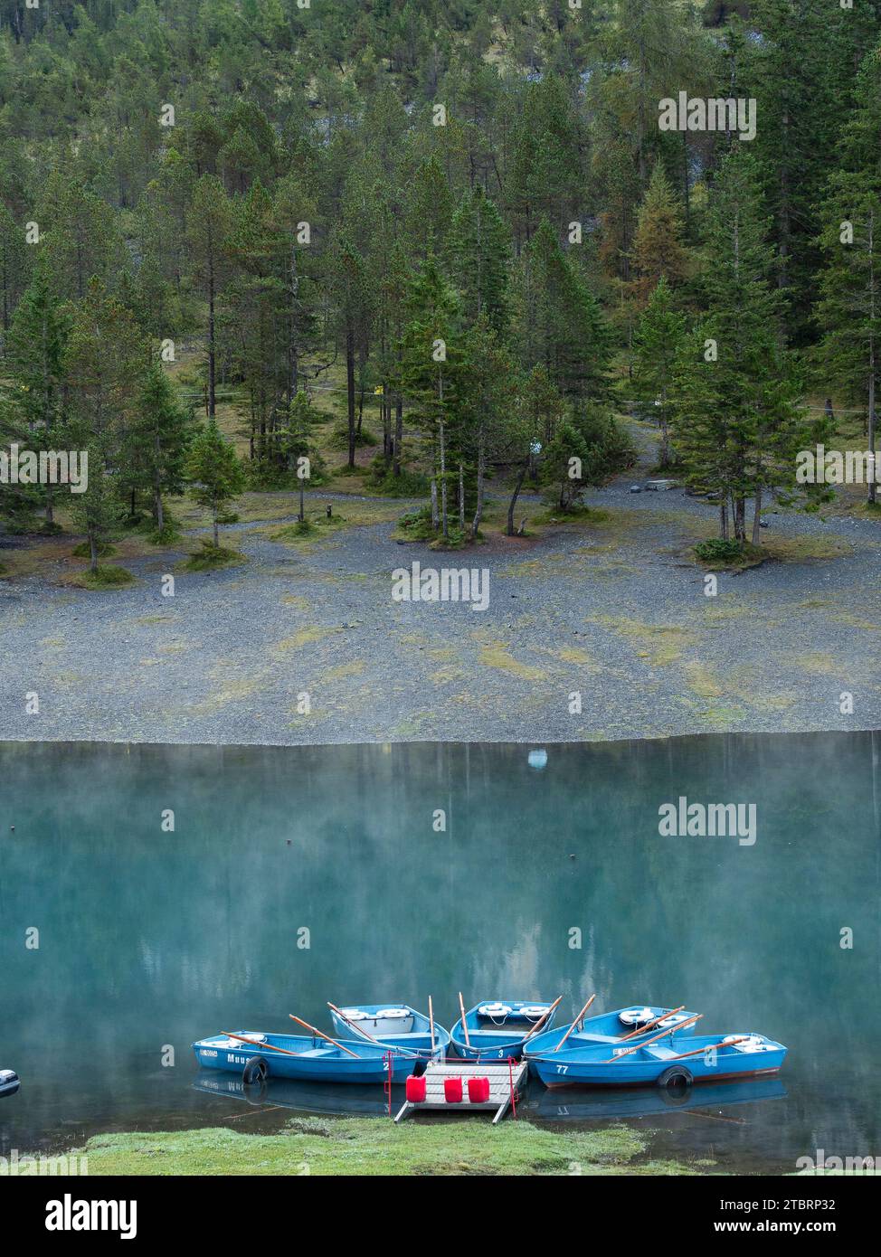Boats on lake oeschinen hi-res stock photography and images - Alamy