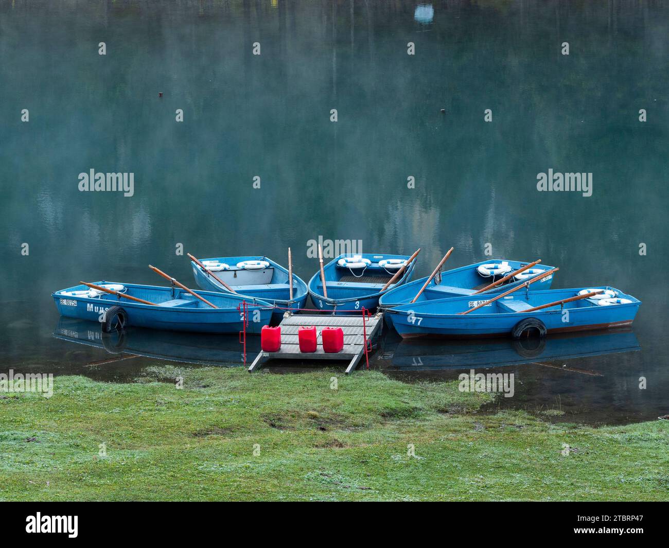 Boats on lake oeschinen hi-res stock photography and images - Alamy