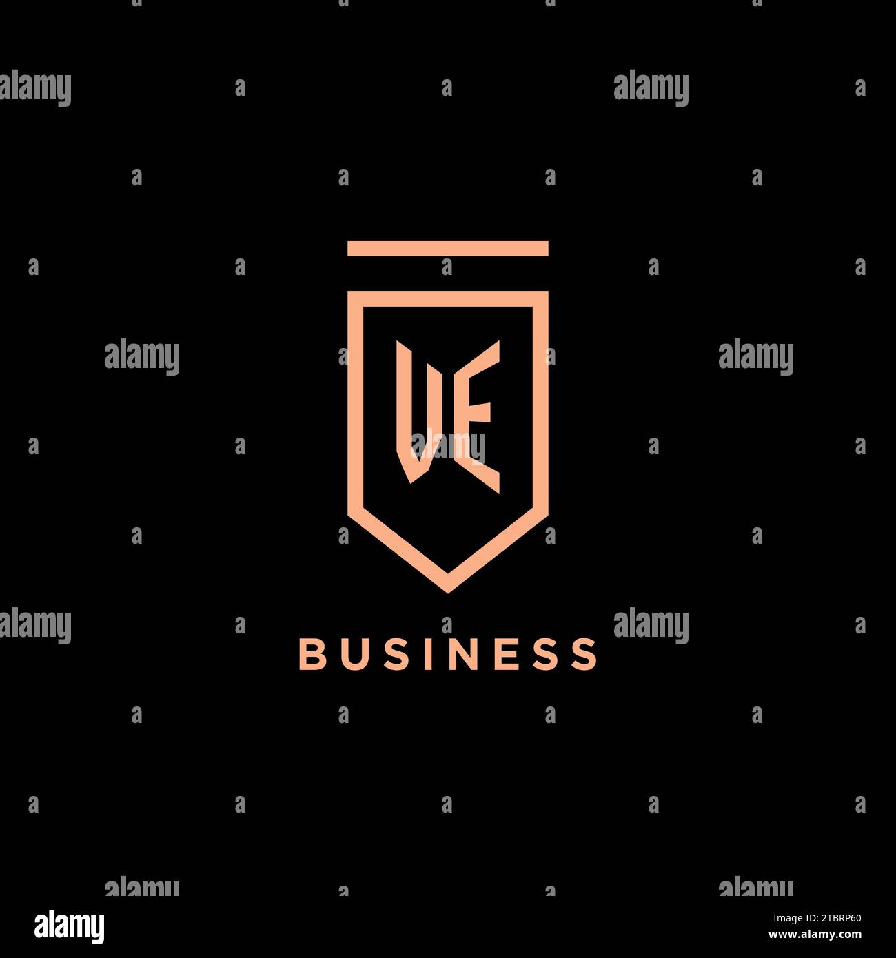VE monogram initial with shield logo design icon vector graphic Stock Vector