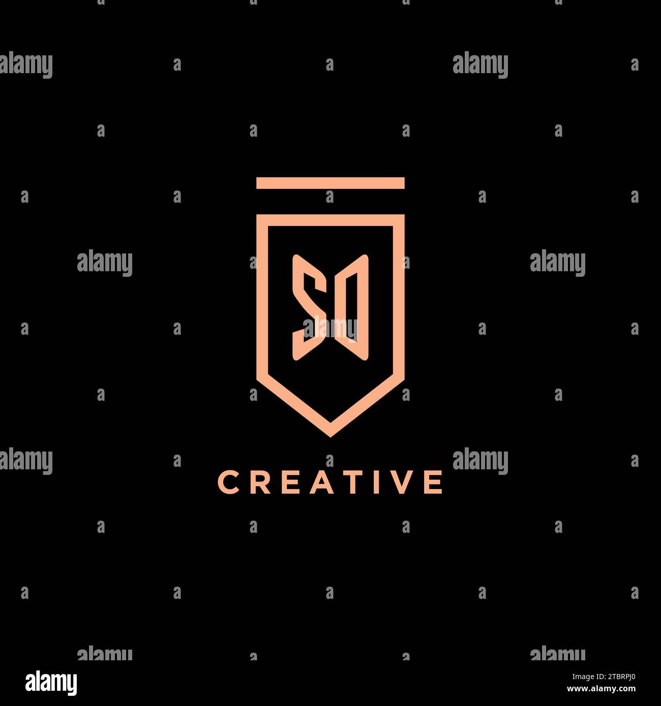 SD monogram initial with shield logo design icon vector graphic Stock Vector