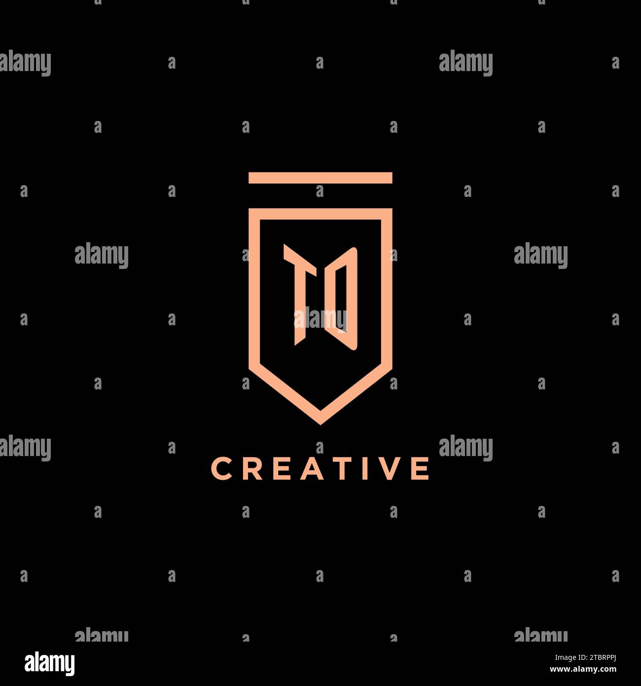 TD monogram initial with shield logo design icon vector graphic Stock Vector