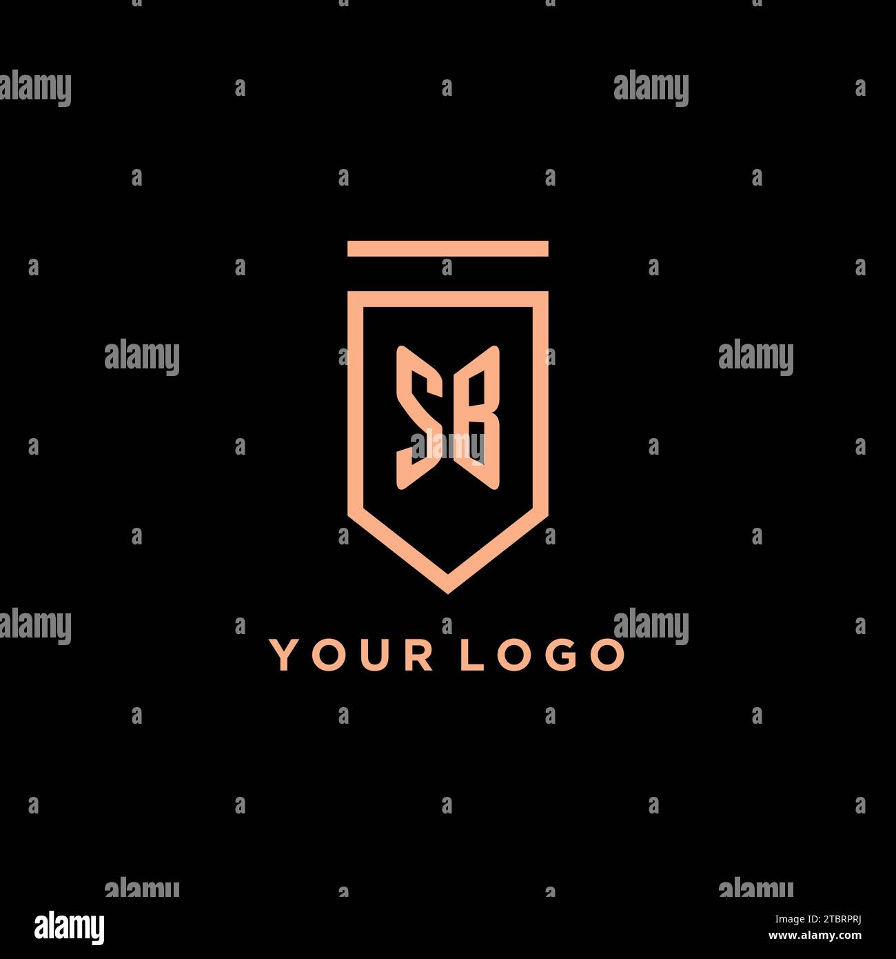 SB monogram initial with shield logo design icon vector graphic Stock ...
